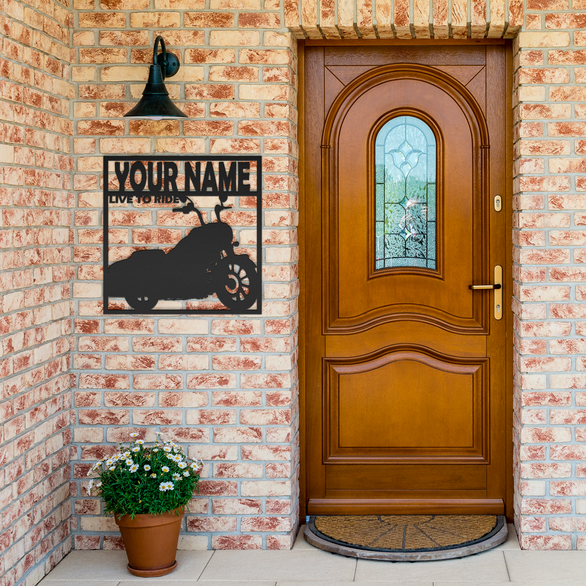 Rebellion_Kustoms_Road_King_Metal_Sign_A_Black_Brick_Entrance_Mockup.png