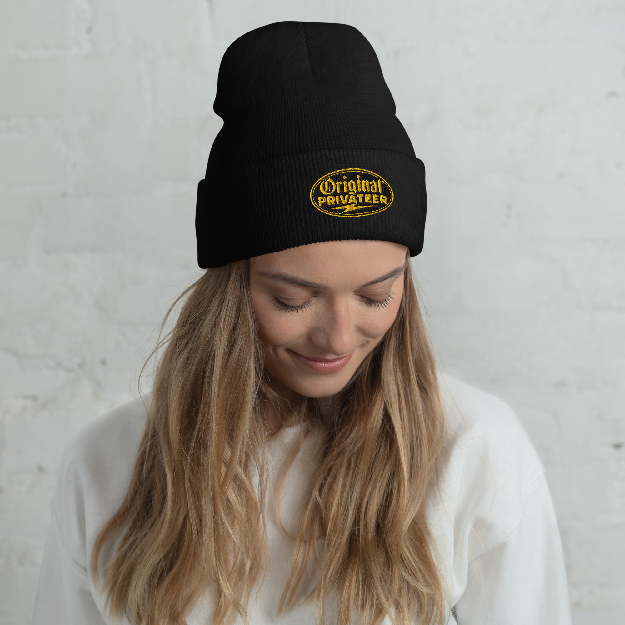 Black & Gold Motorcycle Beanie | Original Privateer