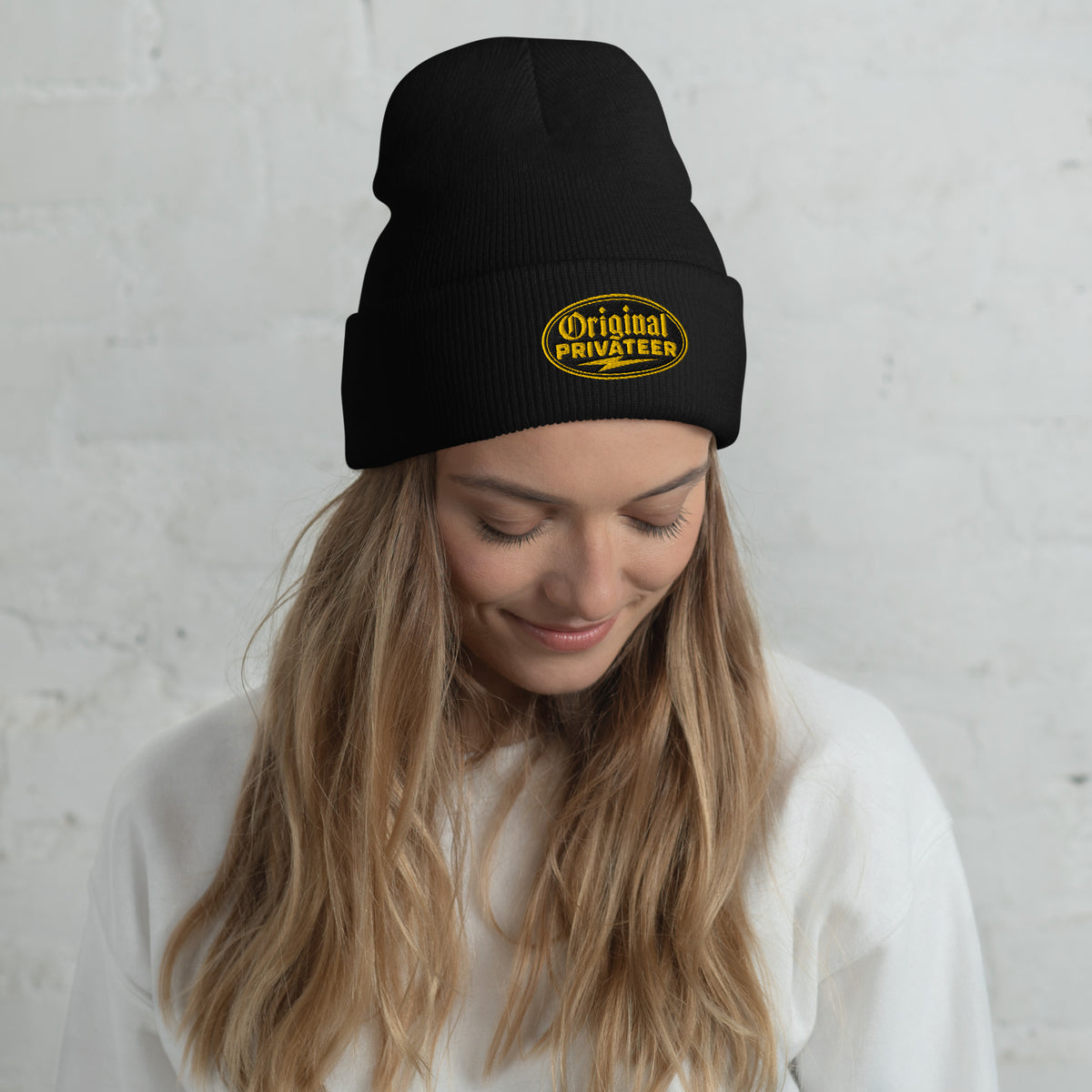 Black & Gold Motorcycle Beanie | Original Privateer