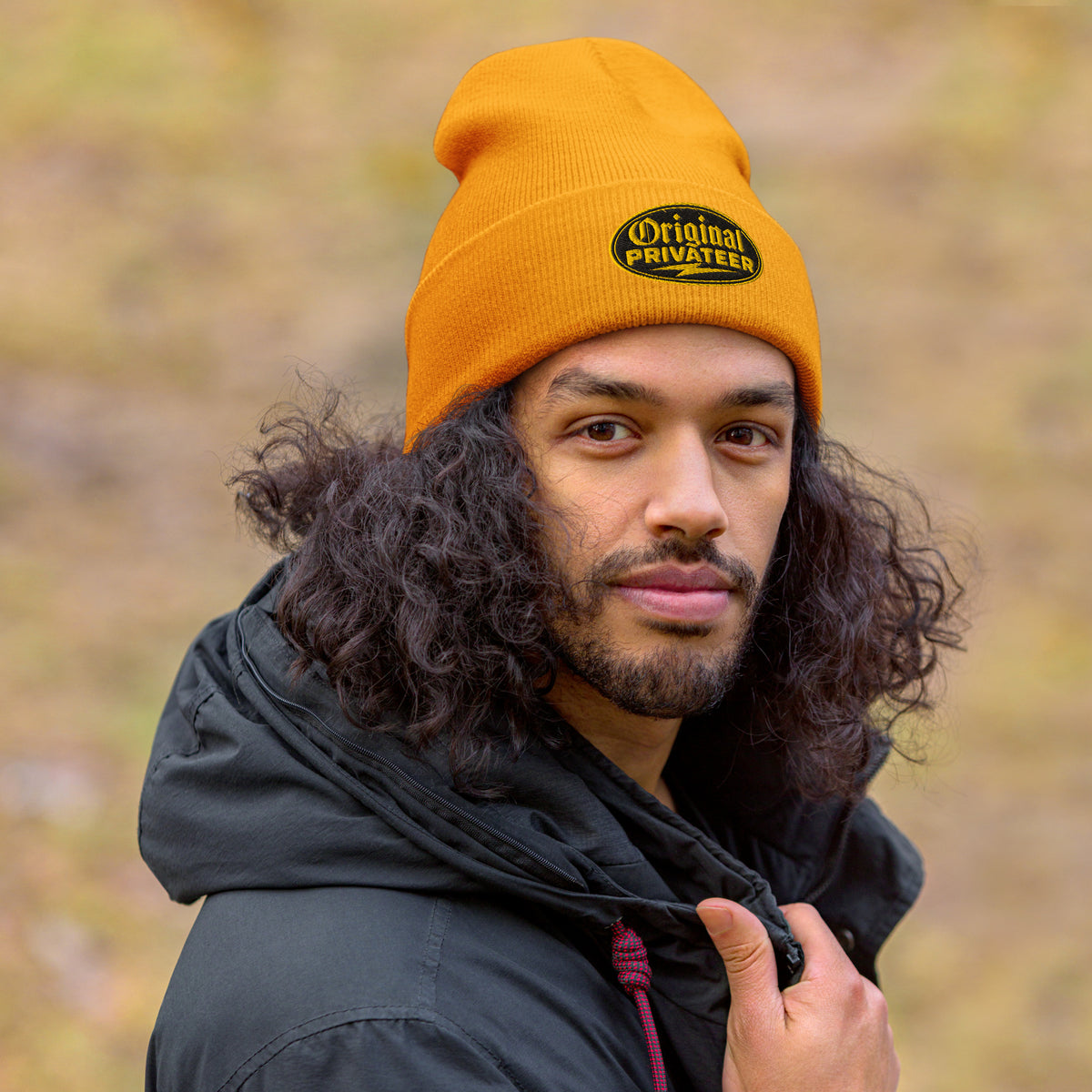 Black & Gold Motorcycle Beanie | Original Privateer