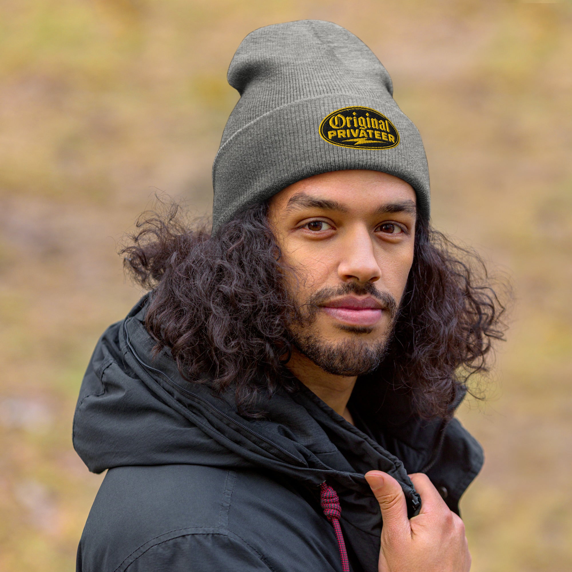 Black & Gold Motorcycle Beanie | Original Privateer