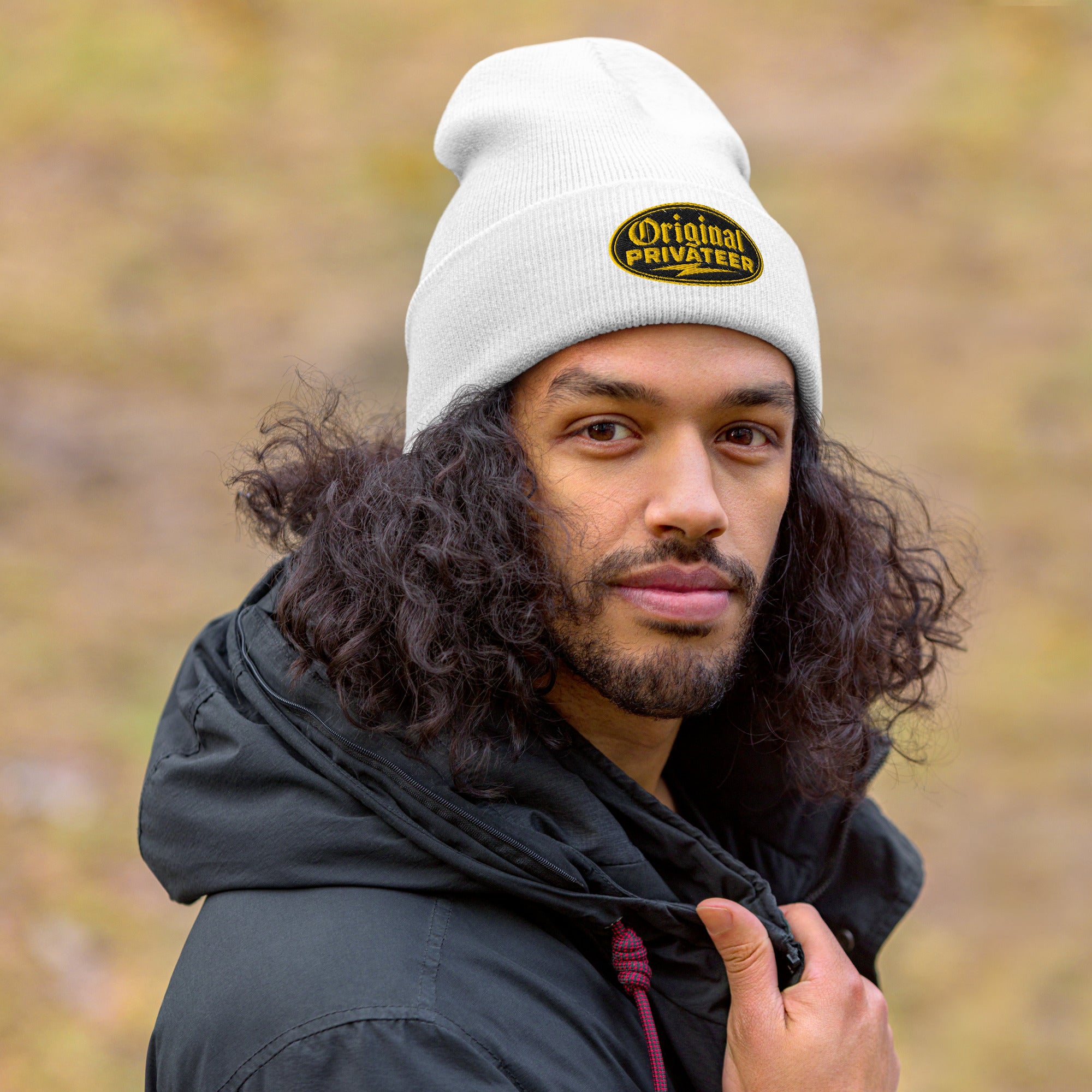 Black & Gold Motorcycle Beanie | Original Privateer