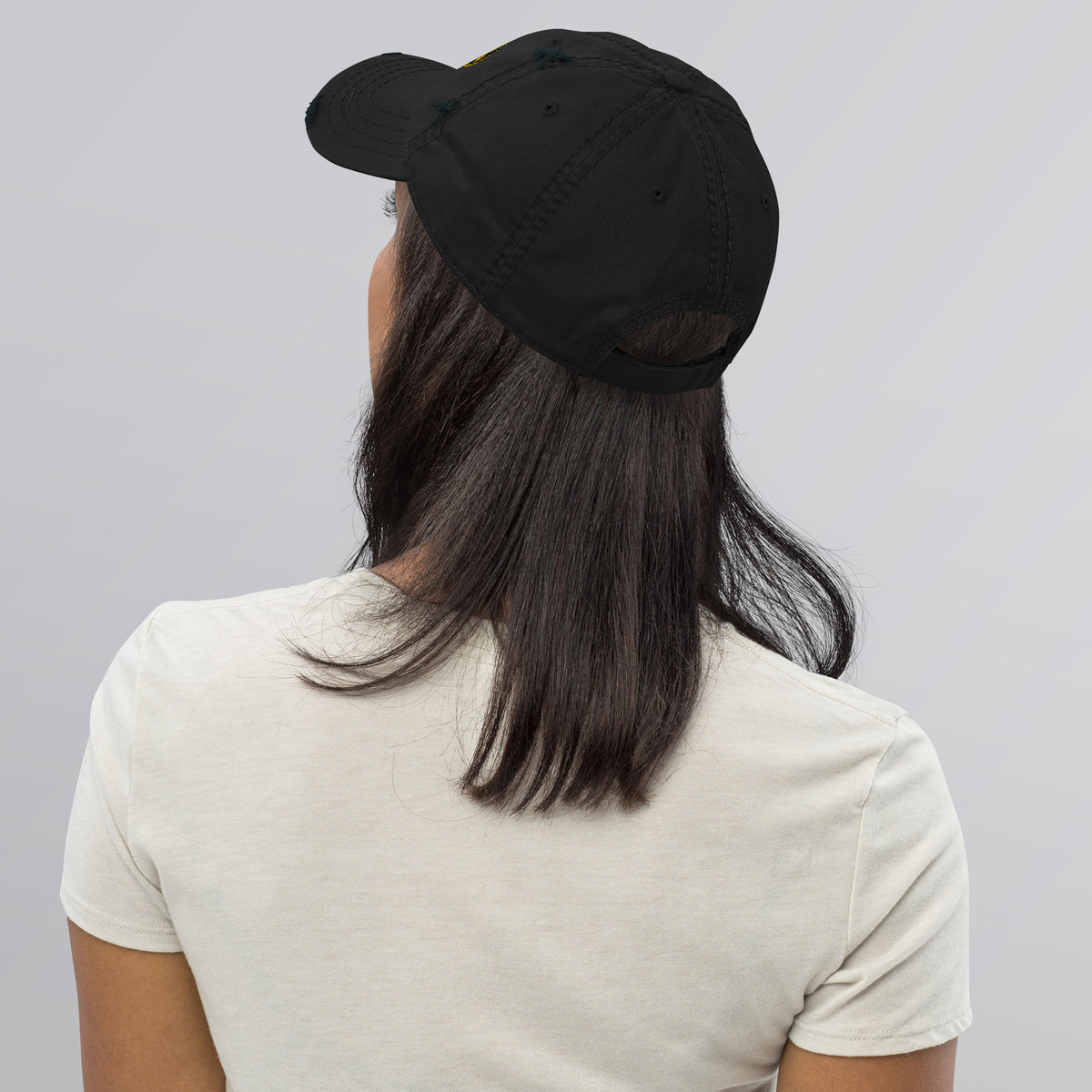 Black & Gold Distressed Dad Hat | Original Privateer