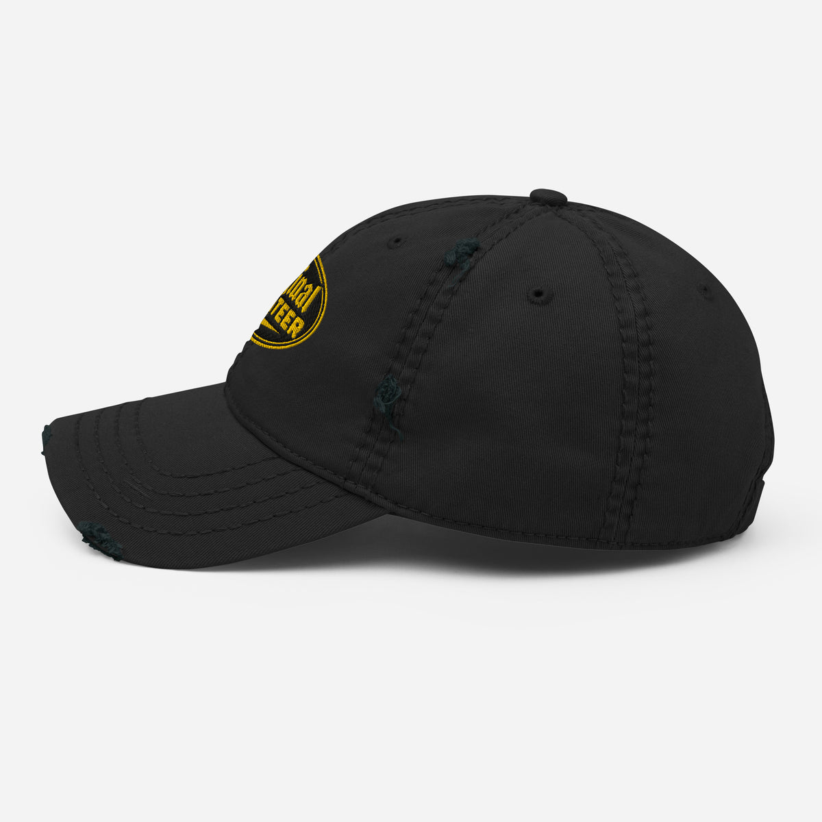 Black & Gold Distressed Dad Hat | Original Privateer