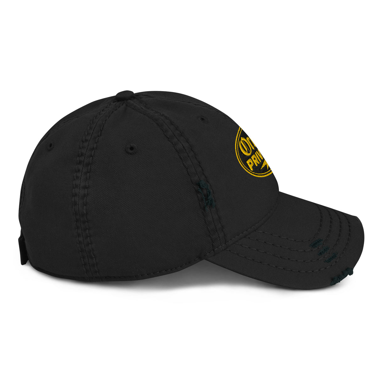 Black & Gold Distressed Dad Hat | Original Privateer