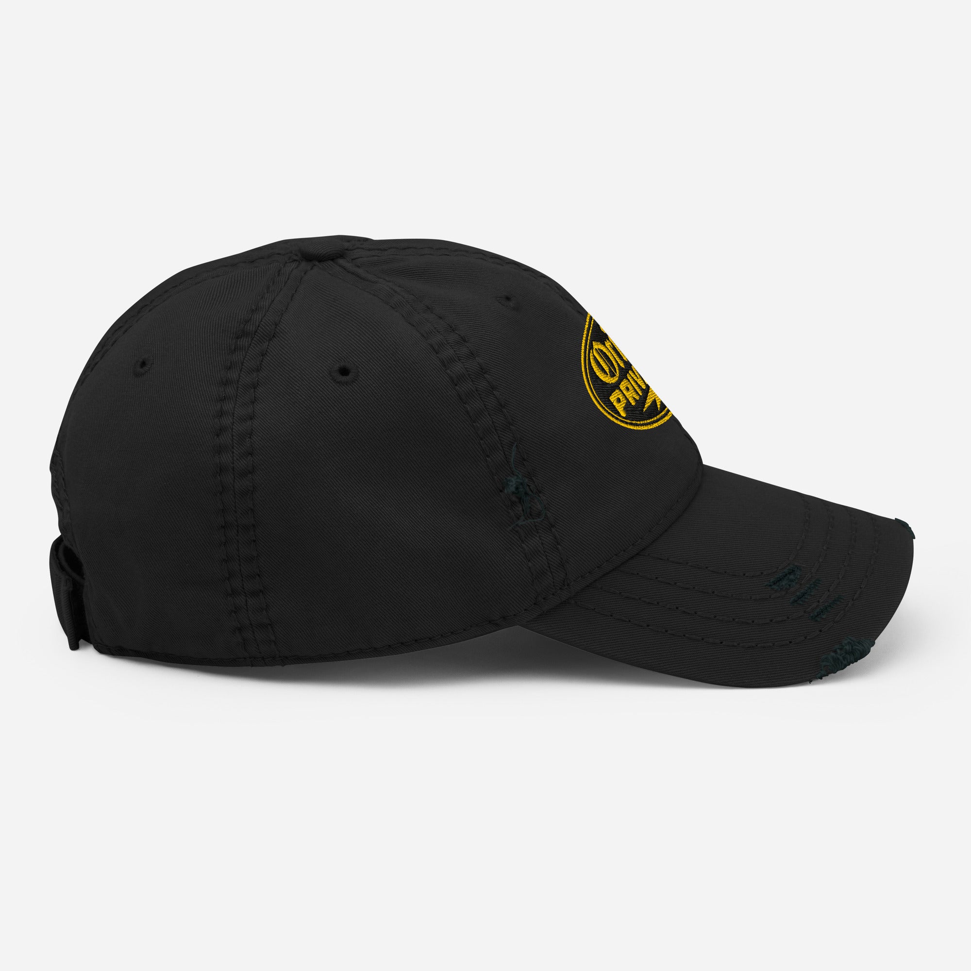 Black & Gold Distressed Dad Hat | Original Privateer