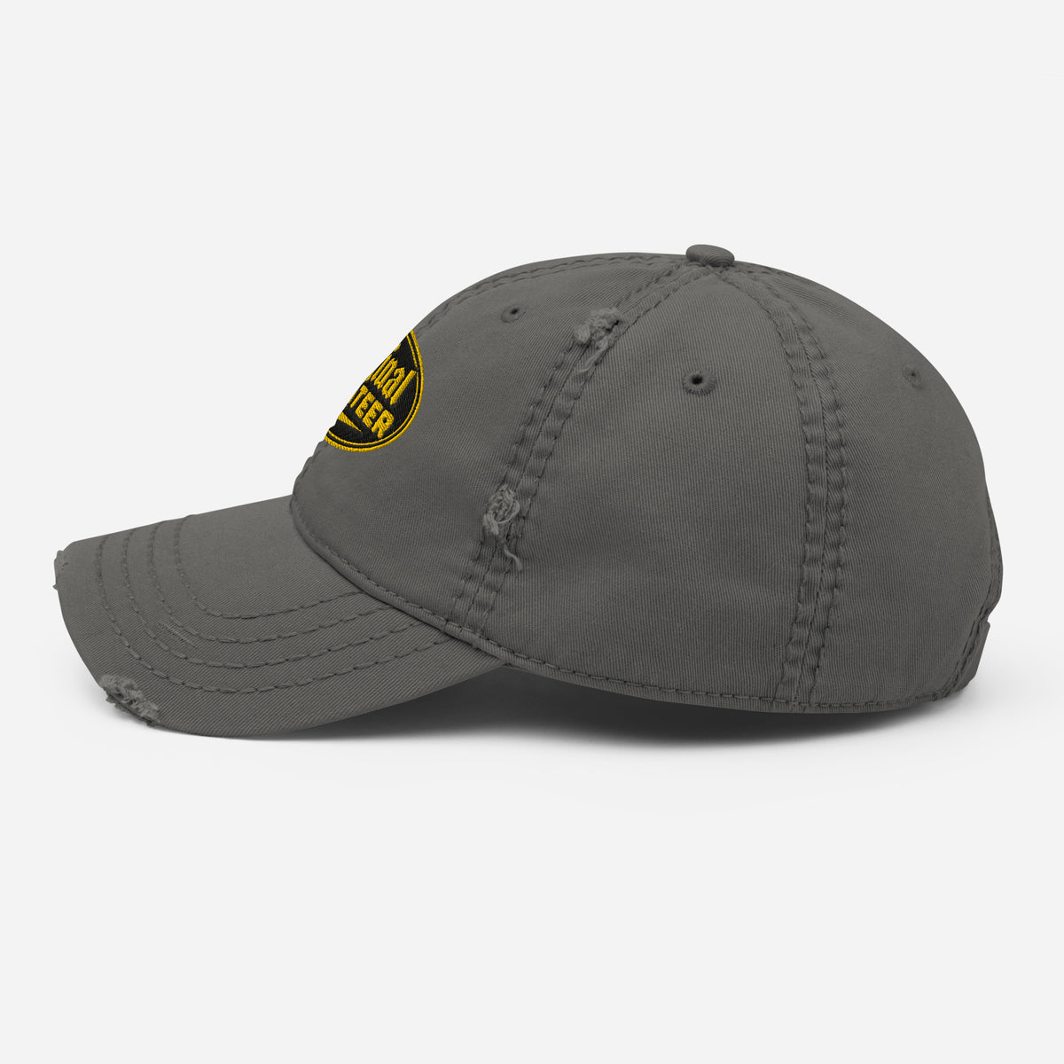 Black & Gold Distressed Dad Hat | Original Privateer