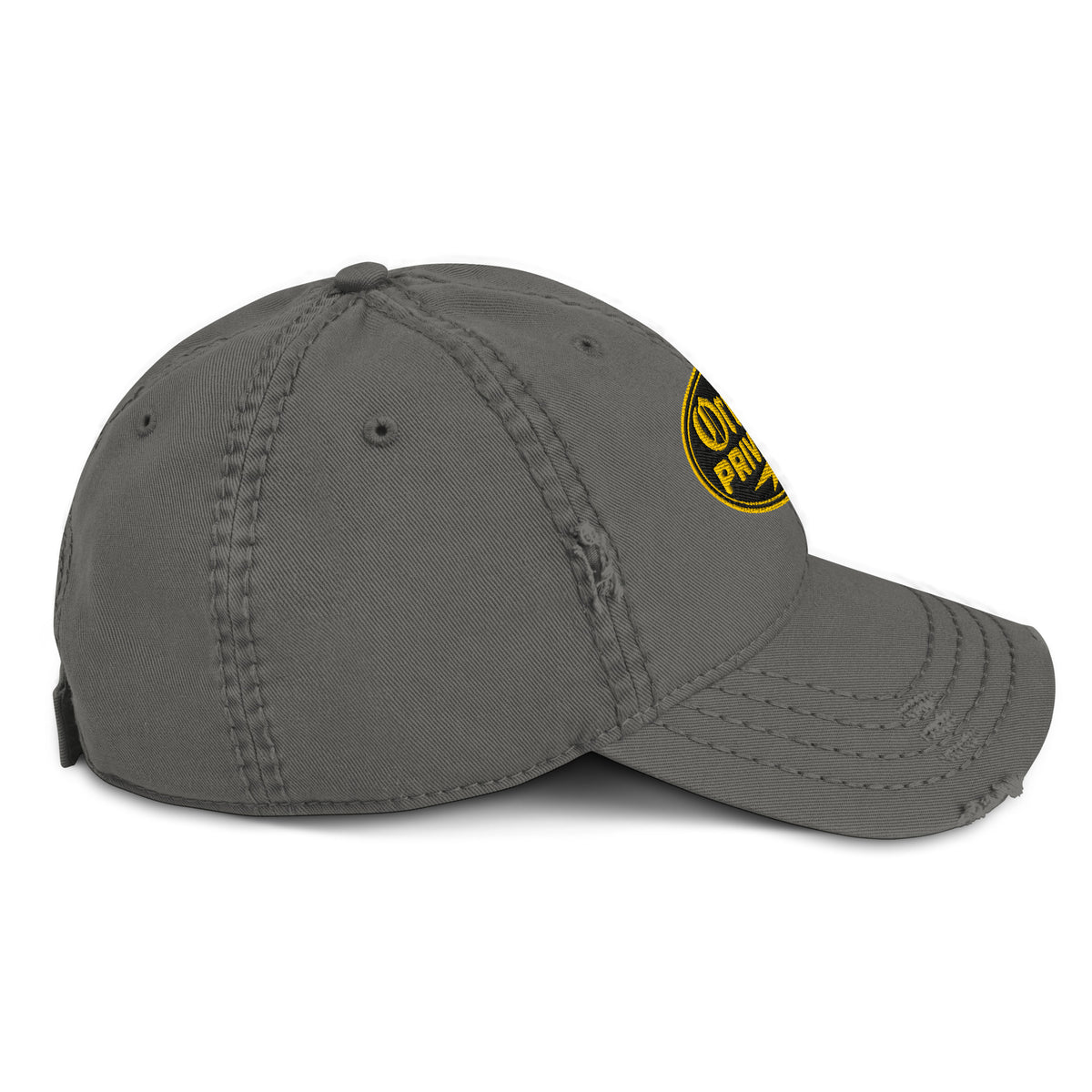 Black & Gold Distressed Dad Hat | Original Privateer