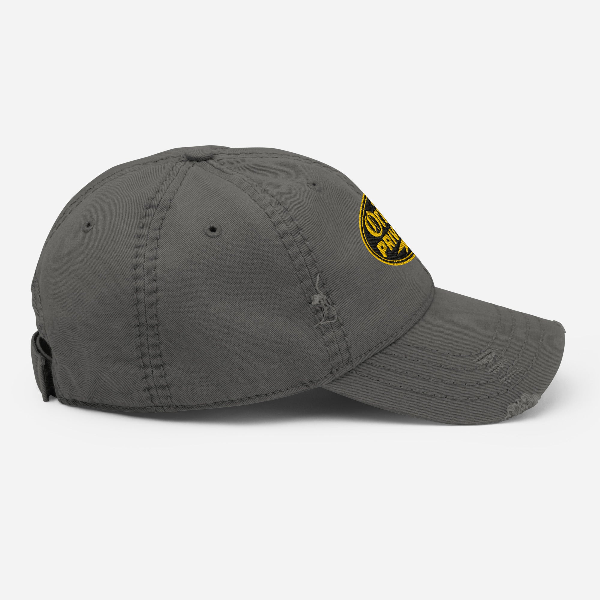 Black & Gold Distressed Dad Hat | Original Privateer
