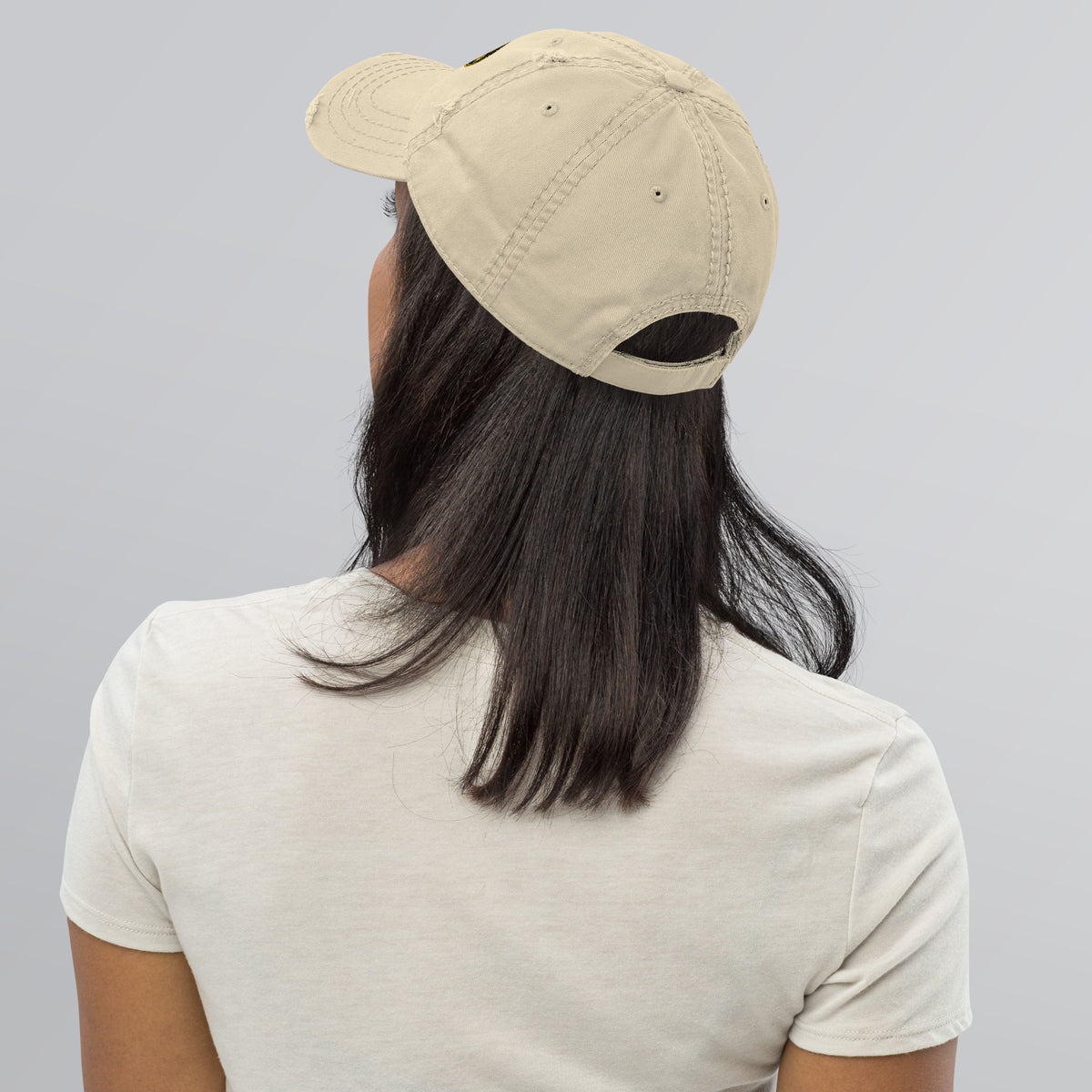 Black & Gold Distressed Dad Hat | Original Privateer