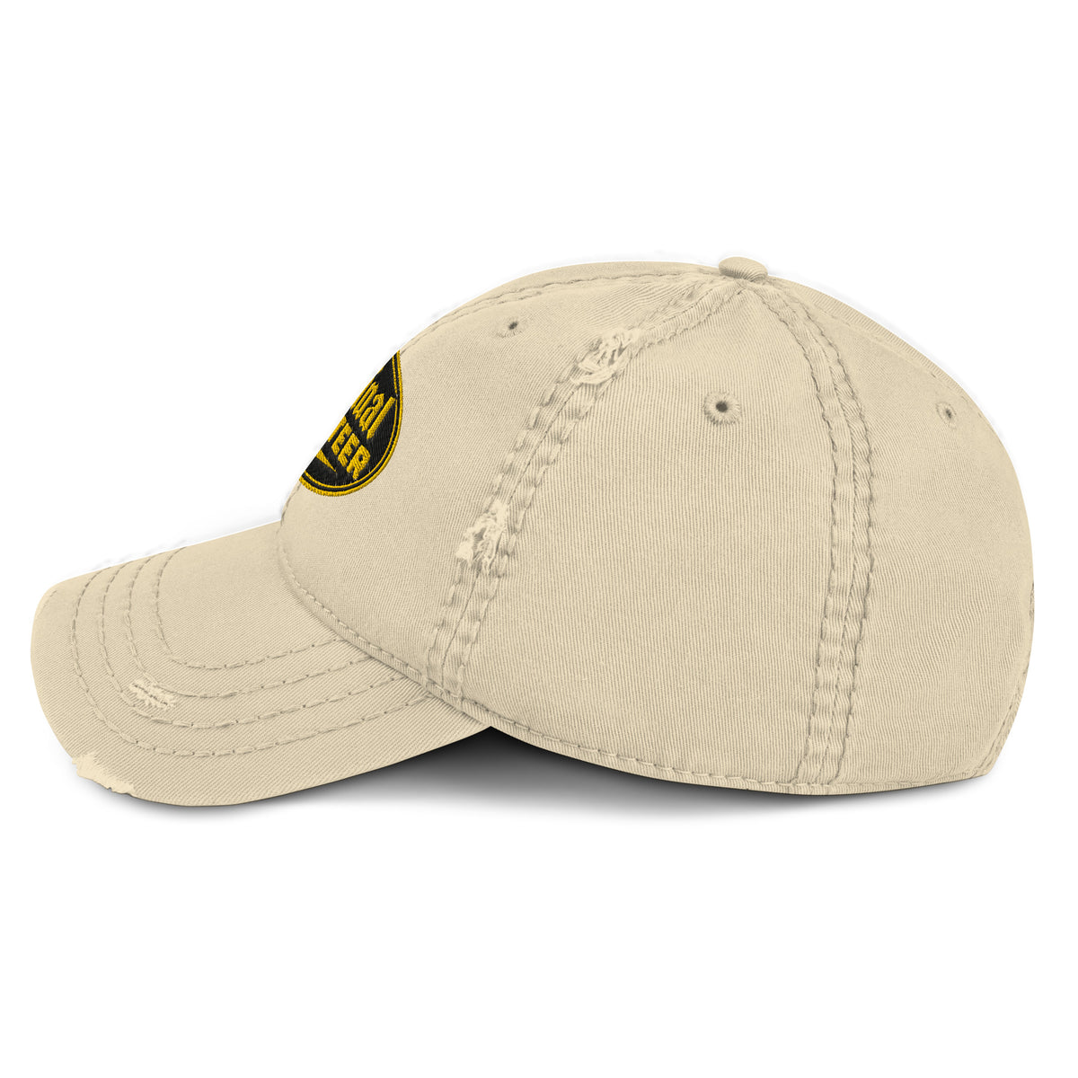 Black & Gold Distressed Dad Hat | Original Privateer