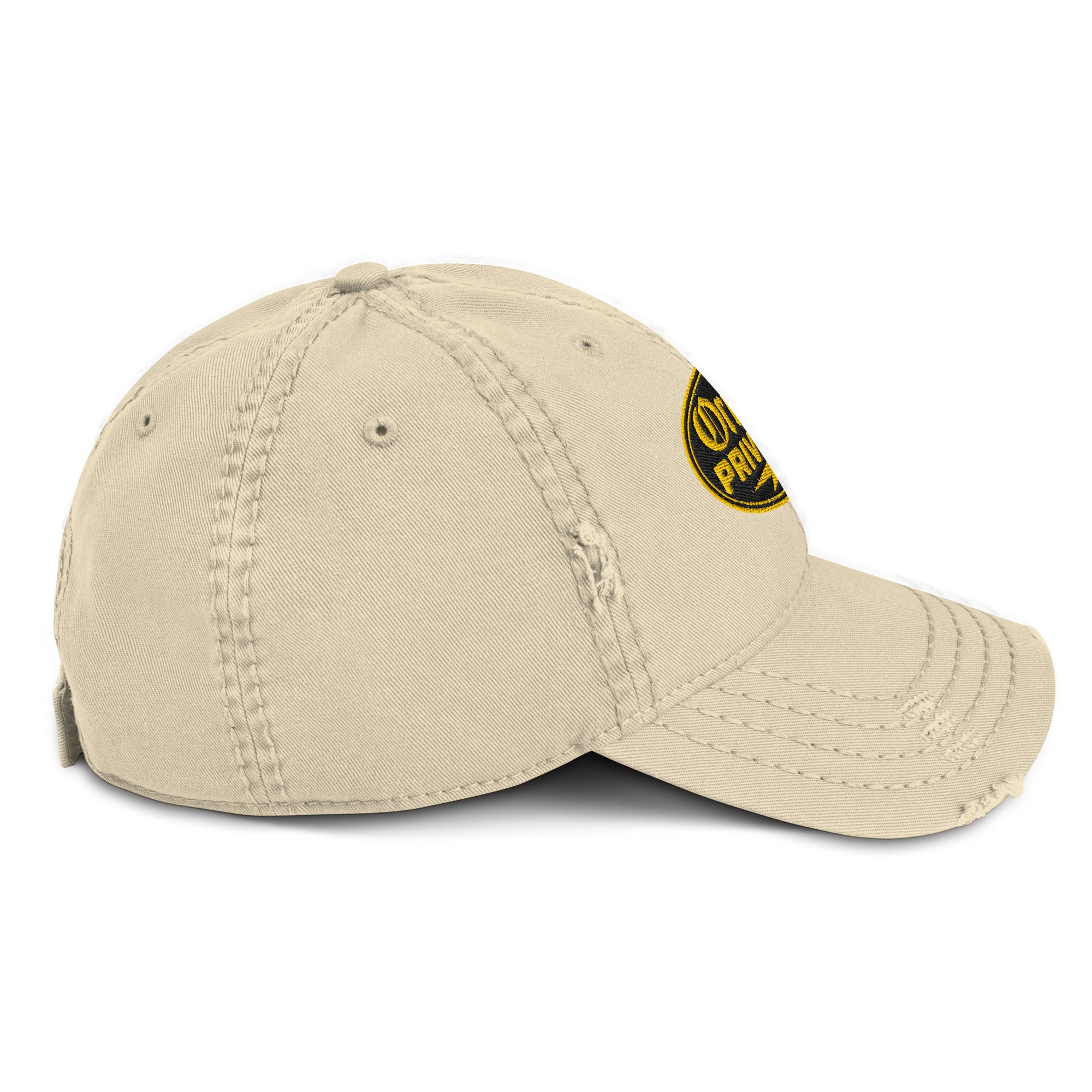 Black & Gold Distressed Dad Hat | Original Privateer