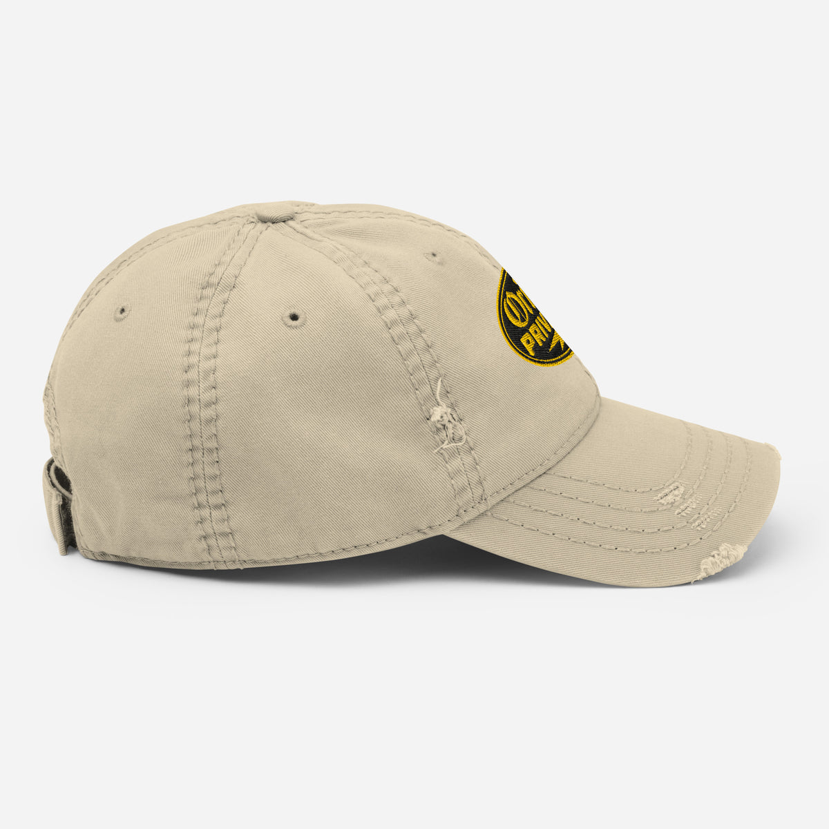 Black & Gold Distressed Dad Hat | Original Privateer