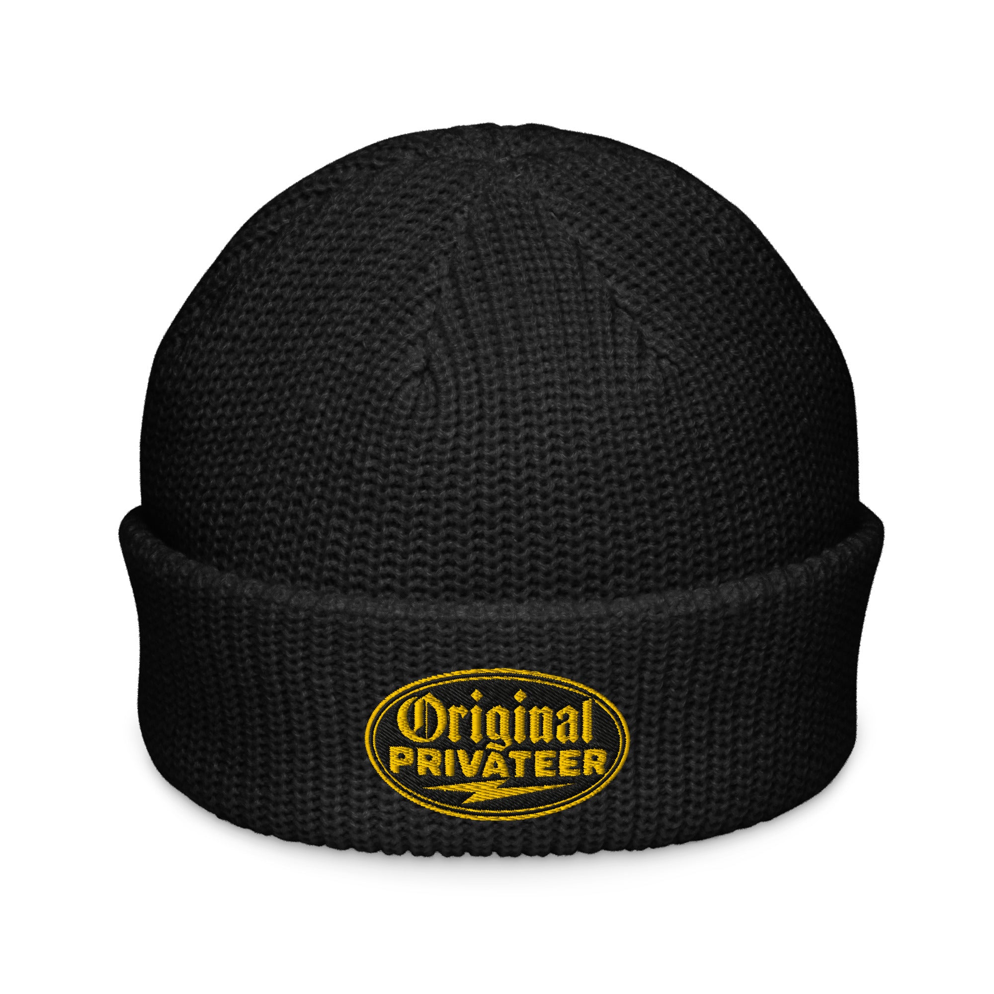 Black & Gold Fisherman Beanie | Original Privateer