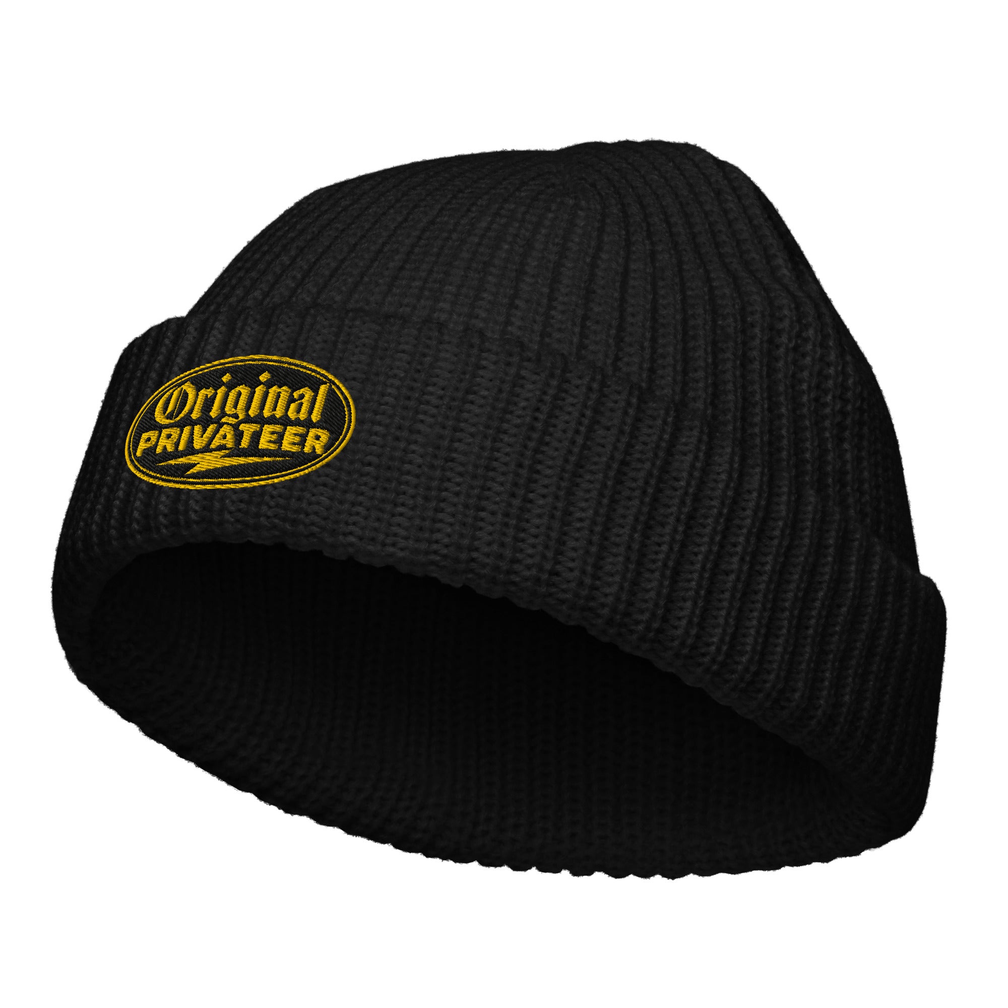 Black & Gold Fisherman Beanie | Original Privateer