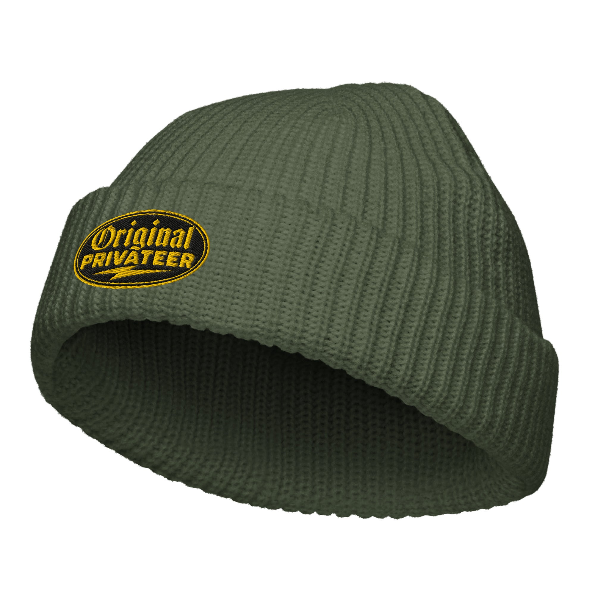 Black & Gold Fisherman Beanie | Original Privateer
