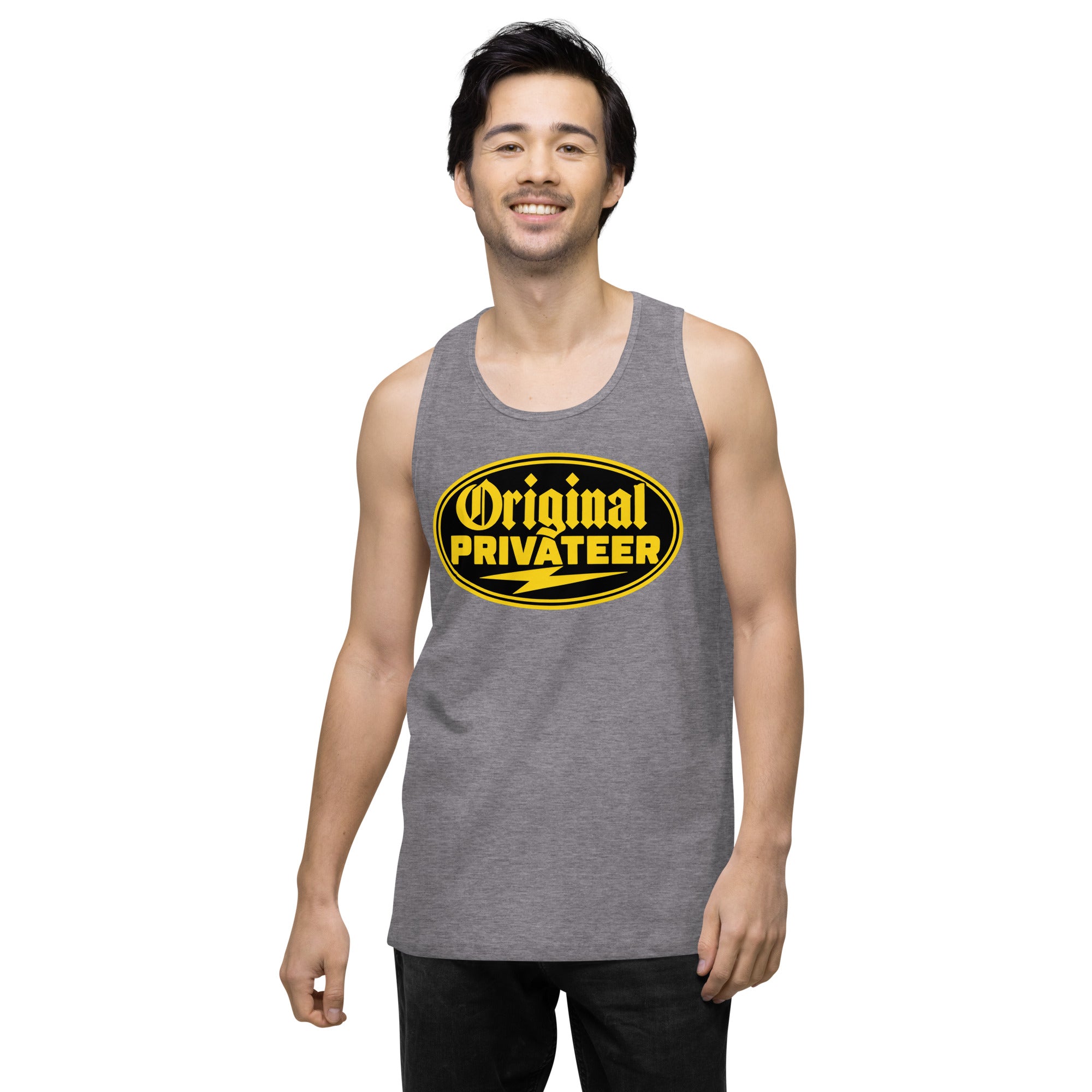 Men's Black & Gold Motorcycle Tank Top | Original Privateer