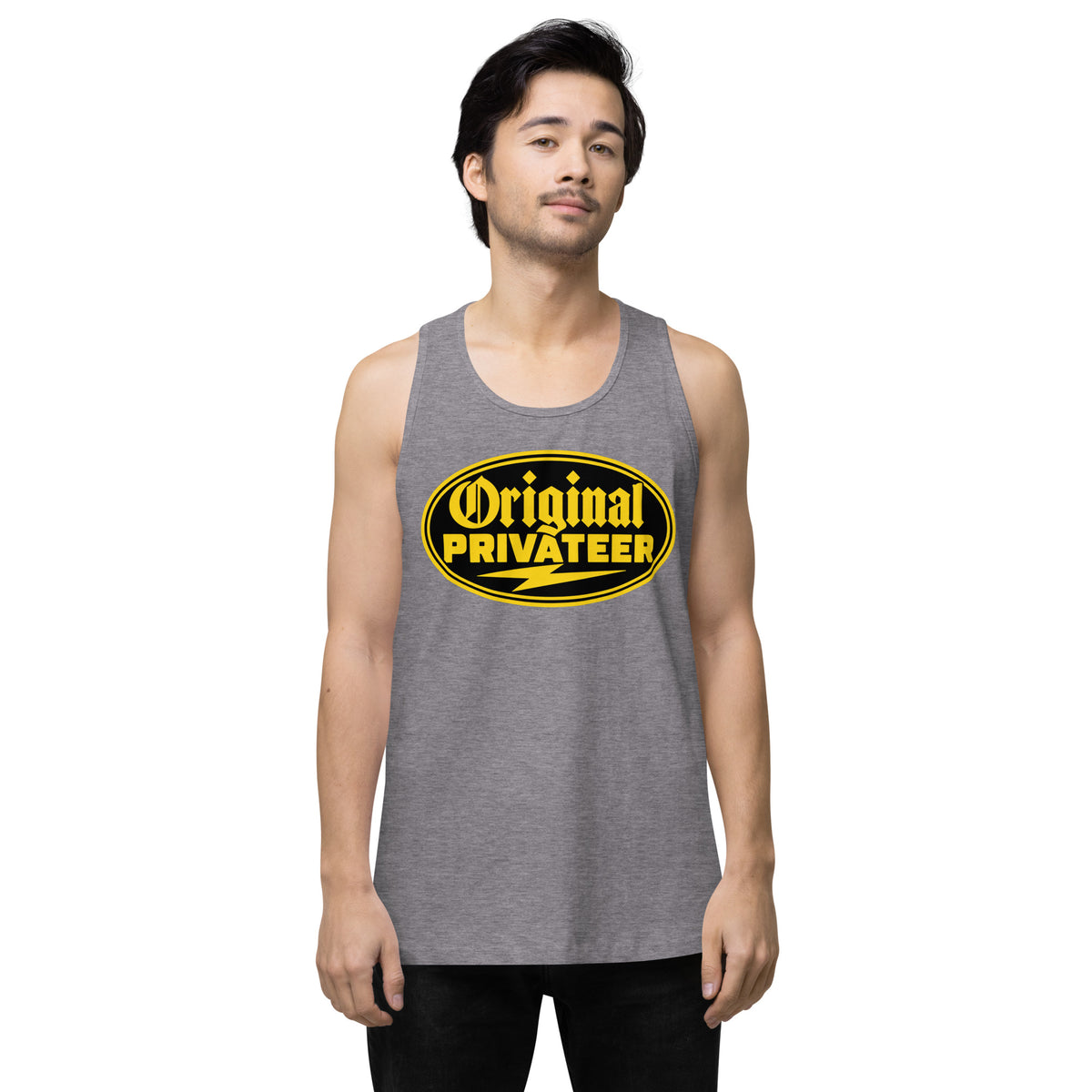 Men's Black & Gold Motorcycle Tank Top | Original Privateer