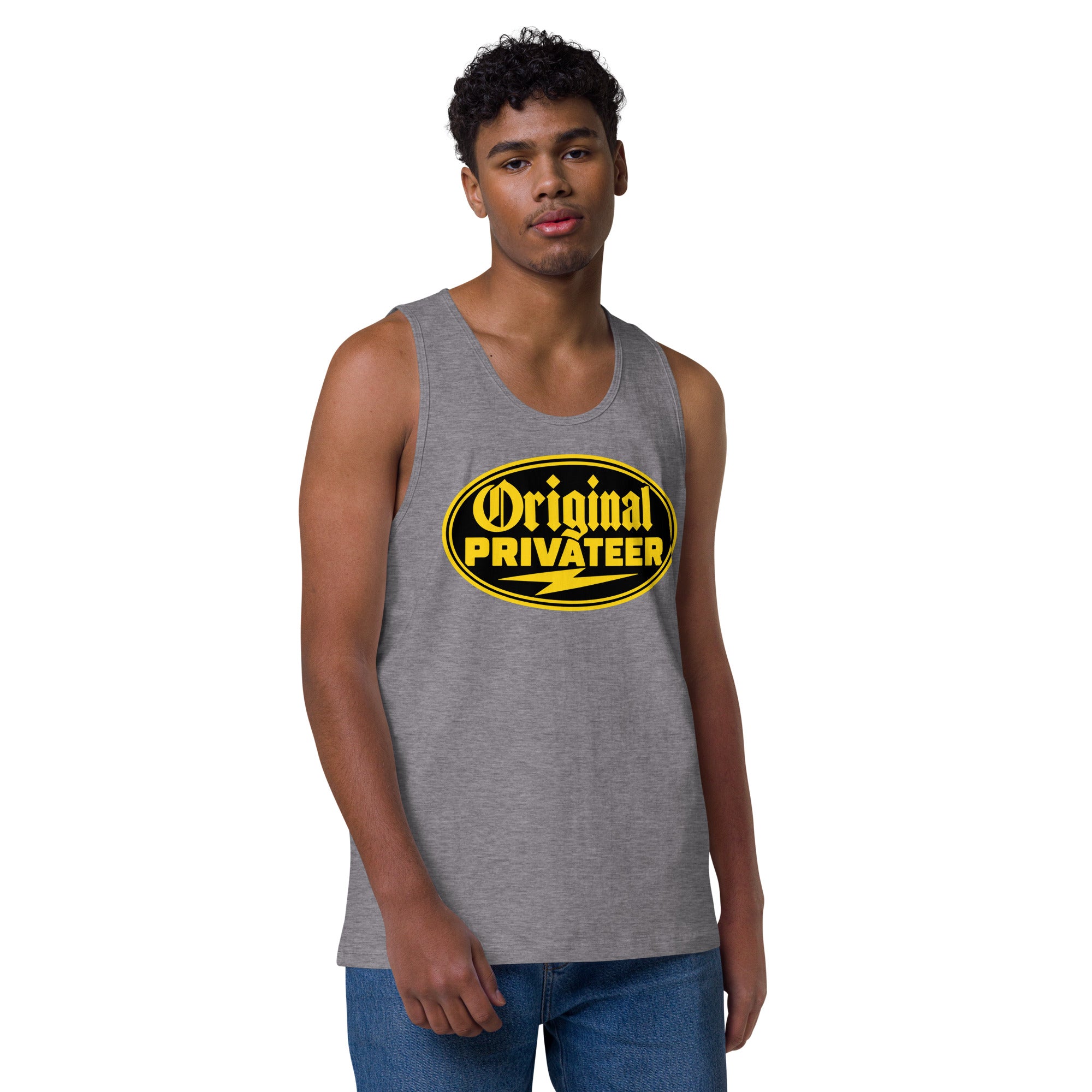 Men's Black & Gold Motorcycle Tank Top | Original Privateer
