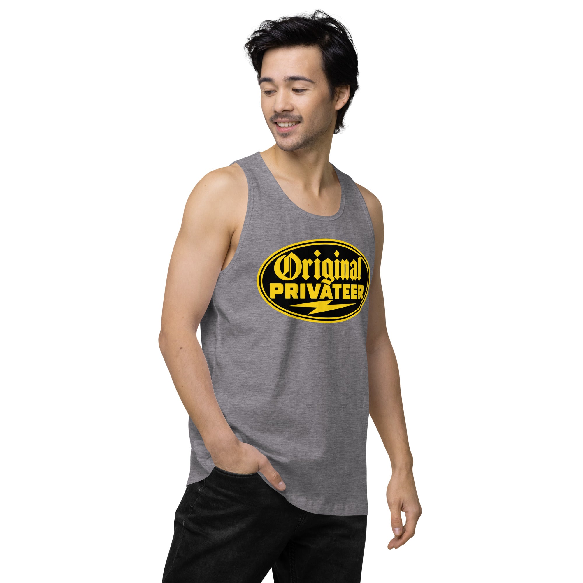 Men's Black & Gold Motorcycle Tank Top | Original Privateer