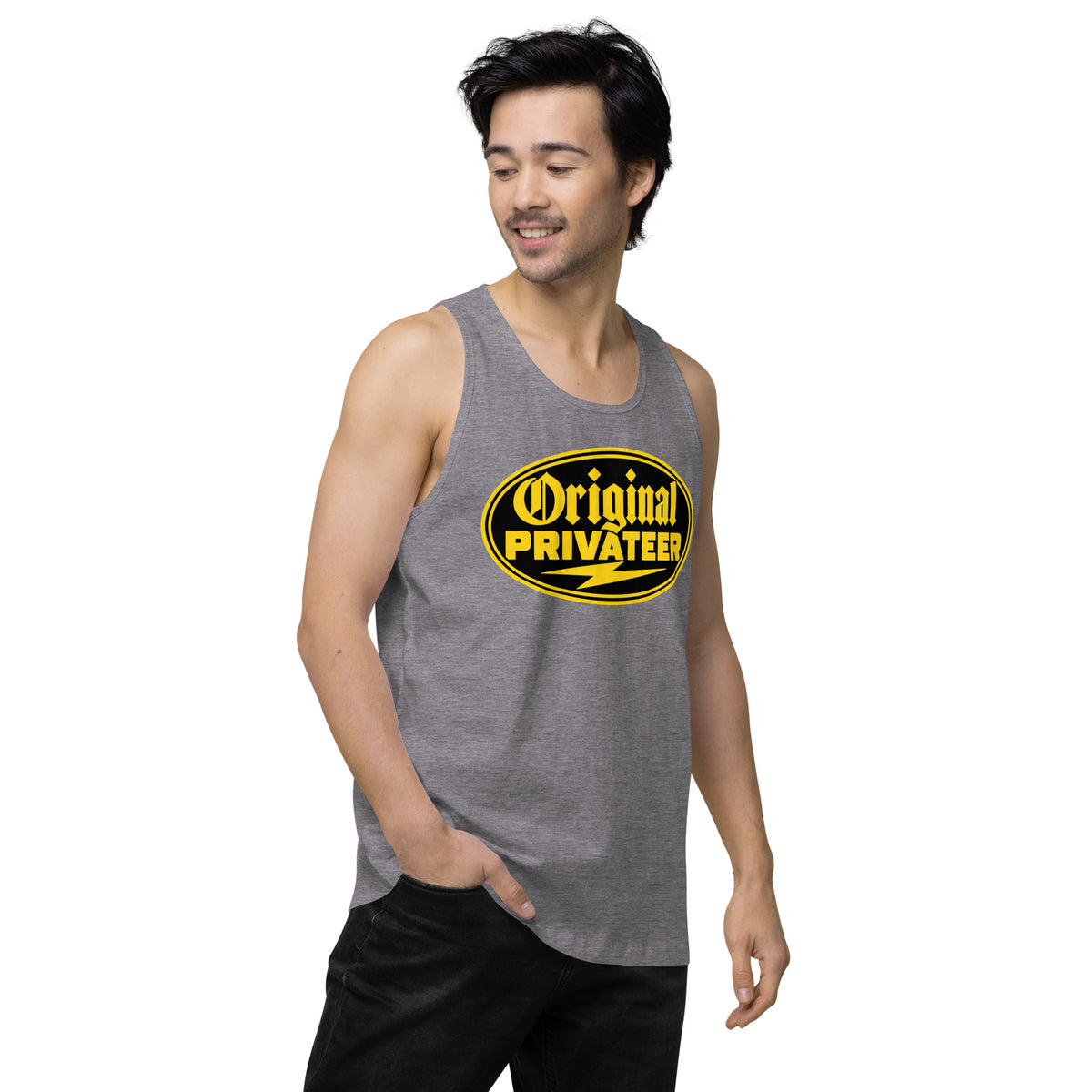 Men's Black & Gold Motorcycle Tank Top | Original Privateer
