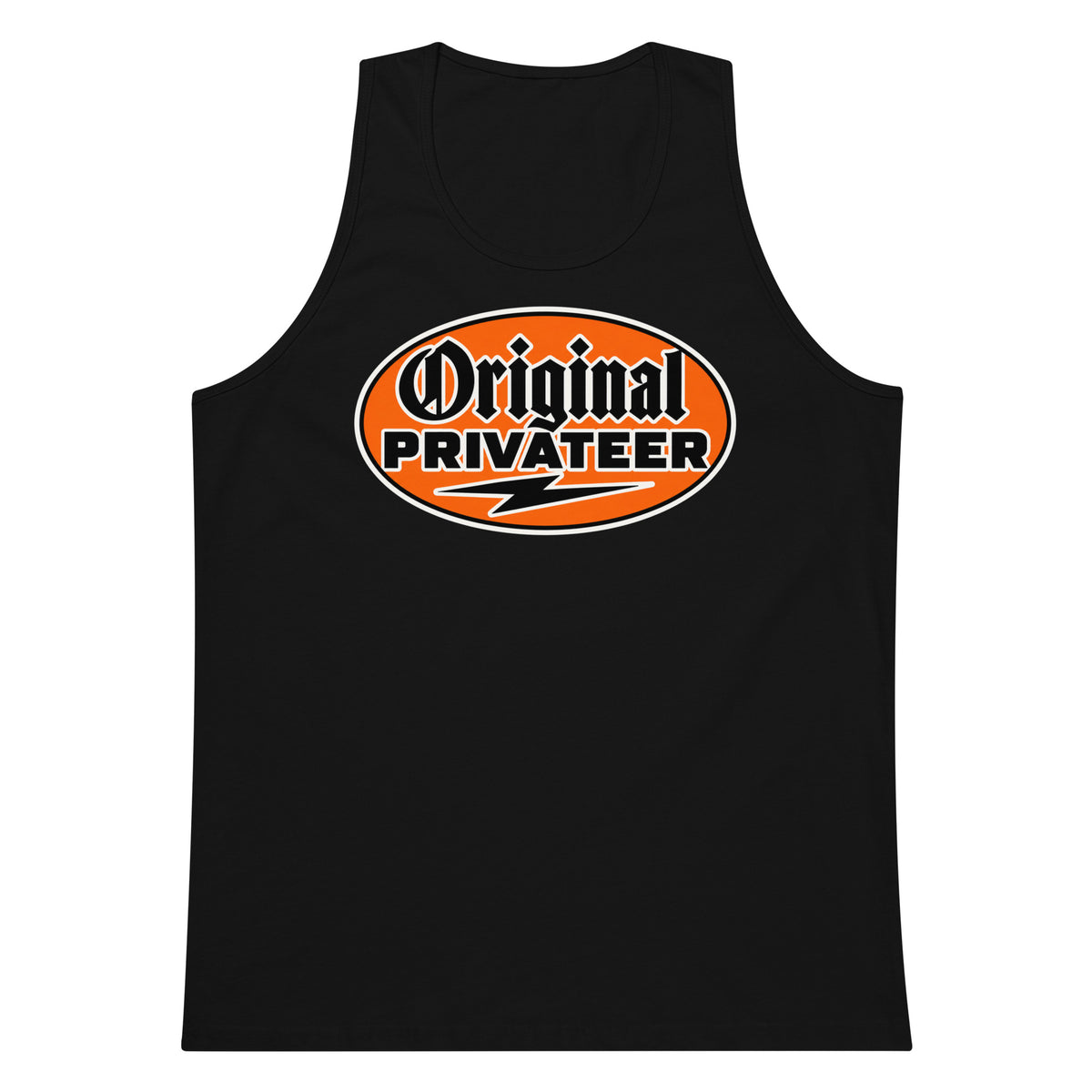 Men's Retro Orange Motorcycle Tank Top | Original Privateer