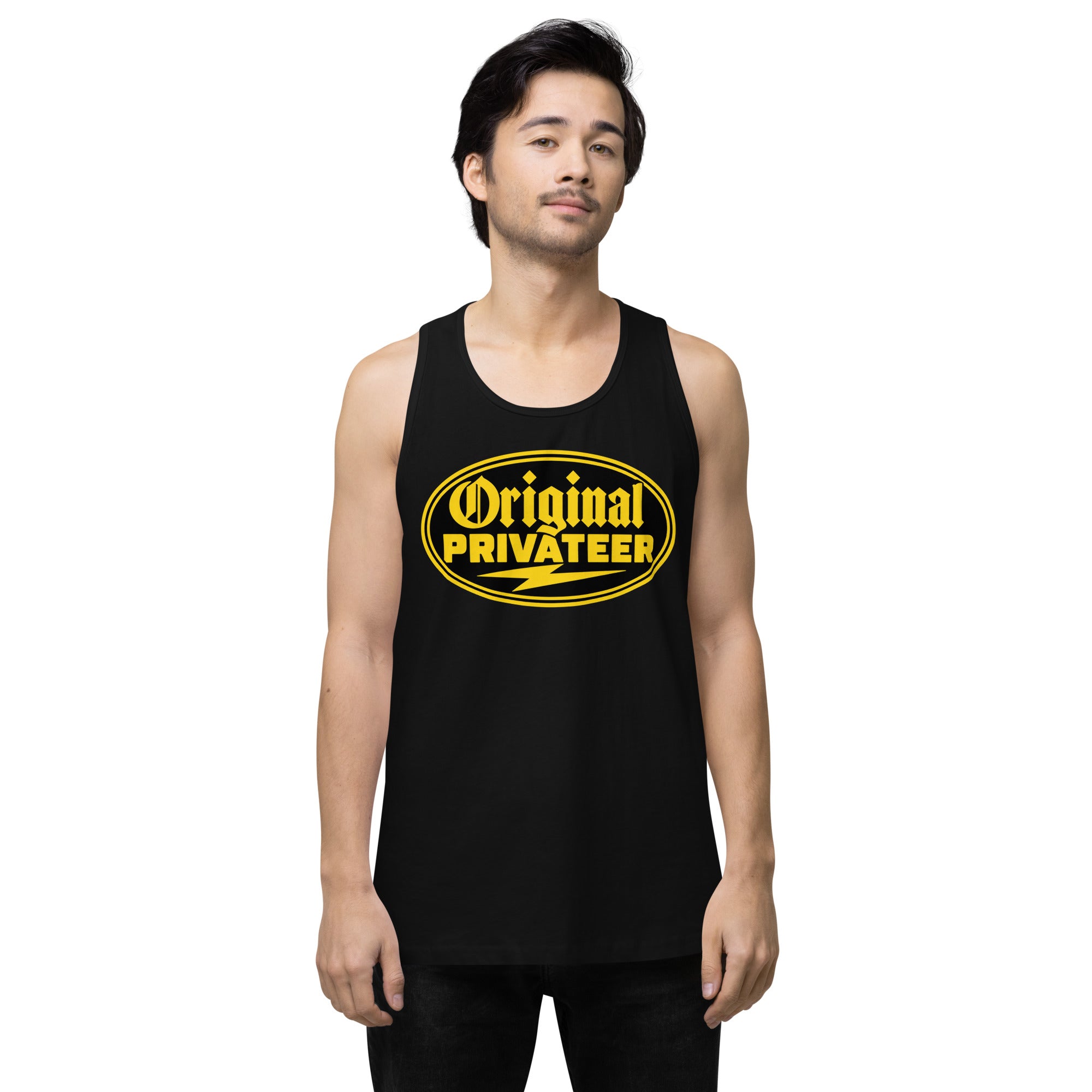 Men's Black & Gold Motorcycle Tank Top | Original Privateer