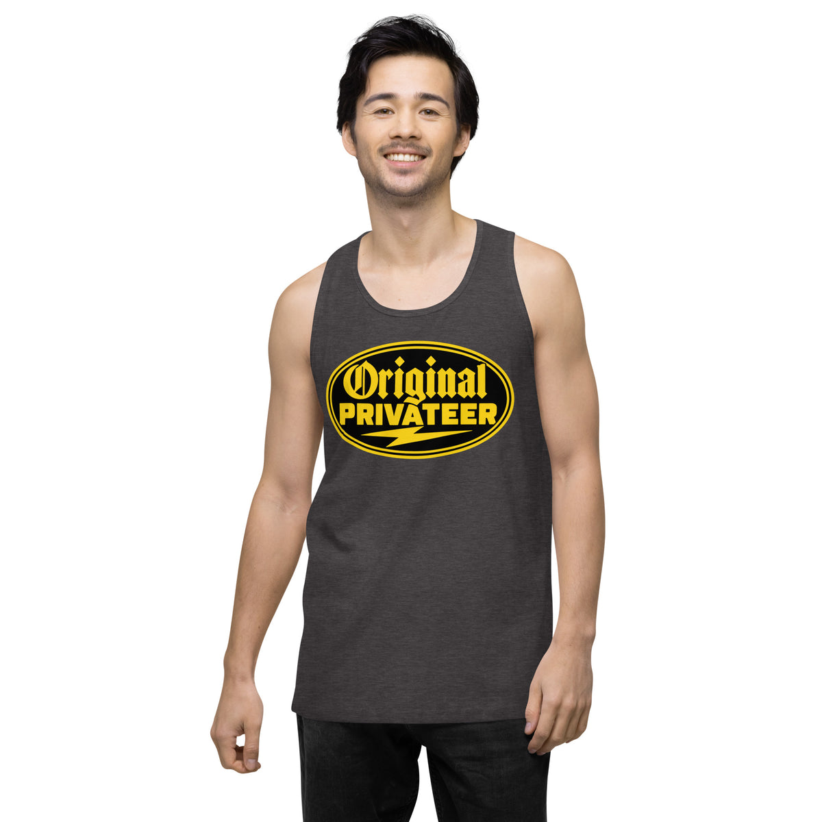 Men's Black & Gold Motorcycle Tank Top | Original Privateer
