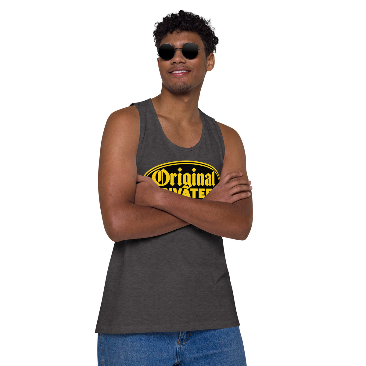 Men's Black & Gold Motorcycle Tank Top | Original Privateer