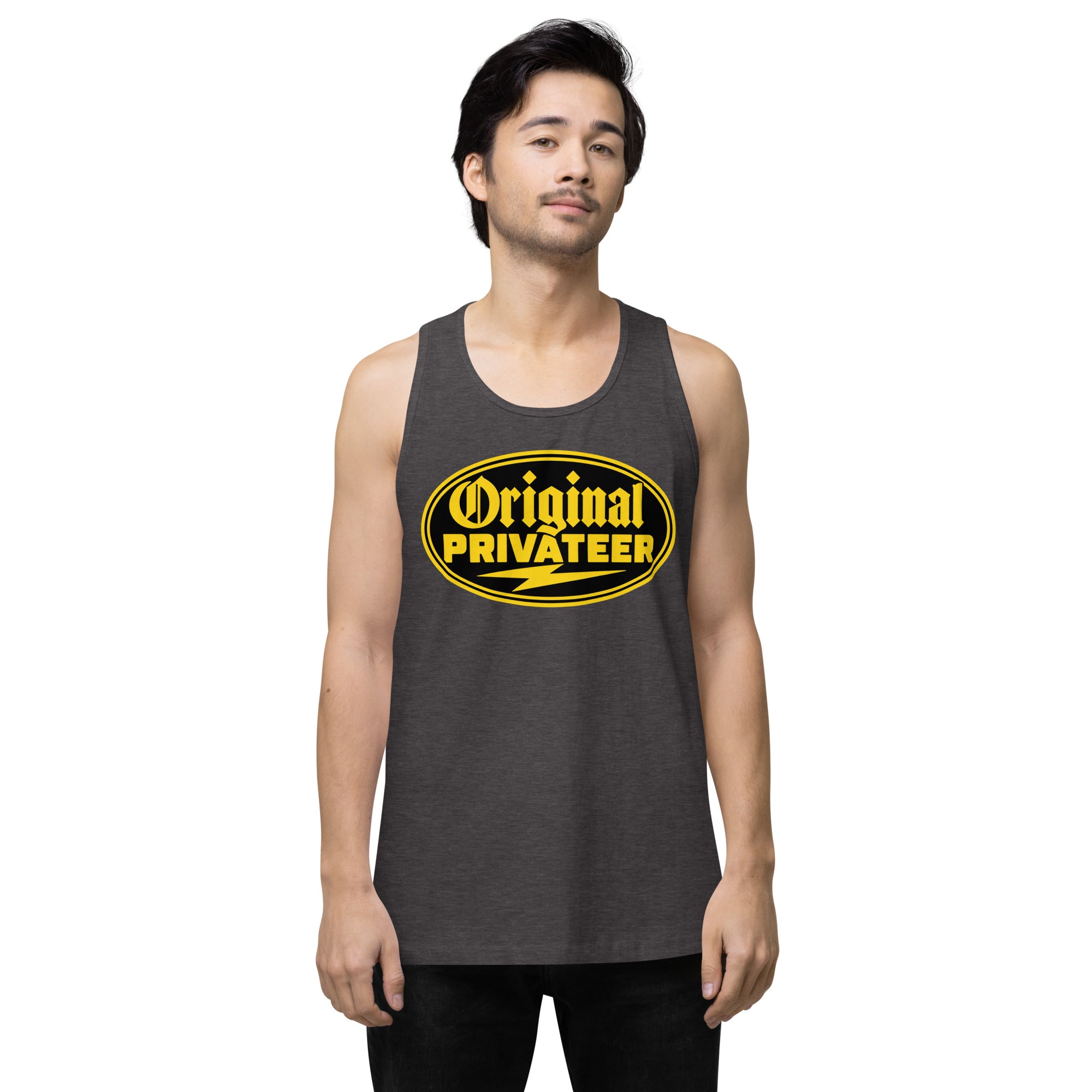Men's Black & Gold Motorcycle Tank Top | Original Privateer