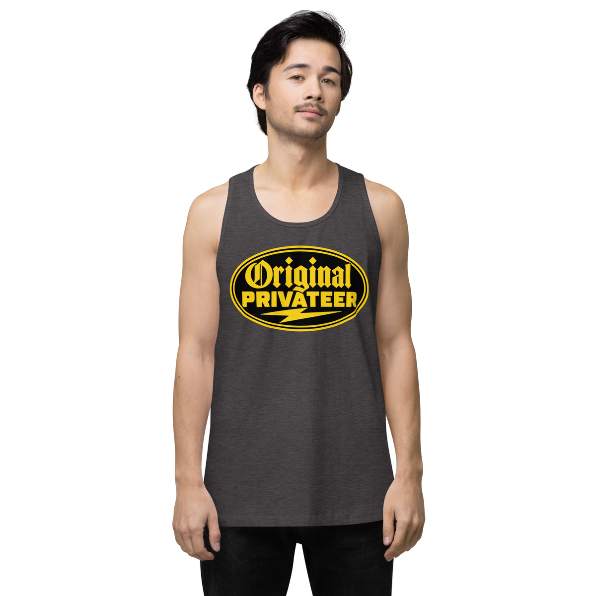 Men's Black & Gold Motorcycle Tank Top | Original Privateer