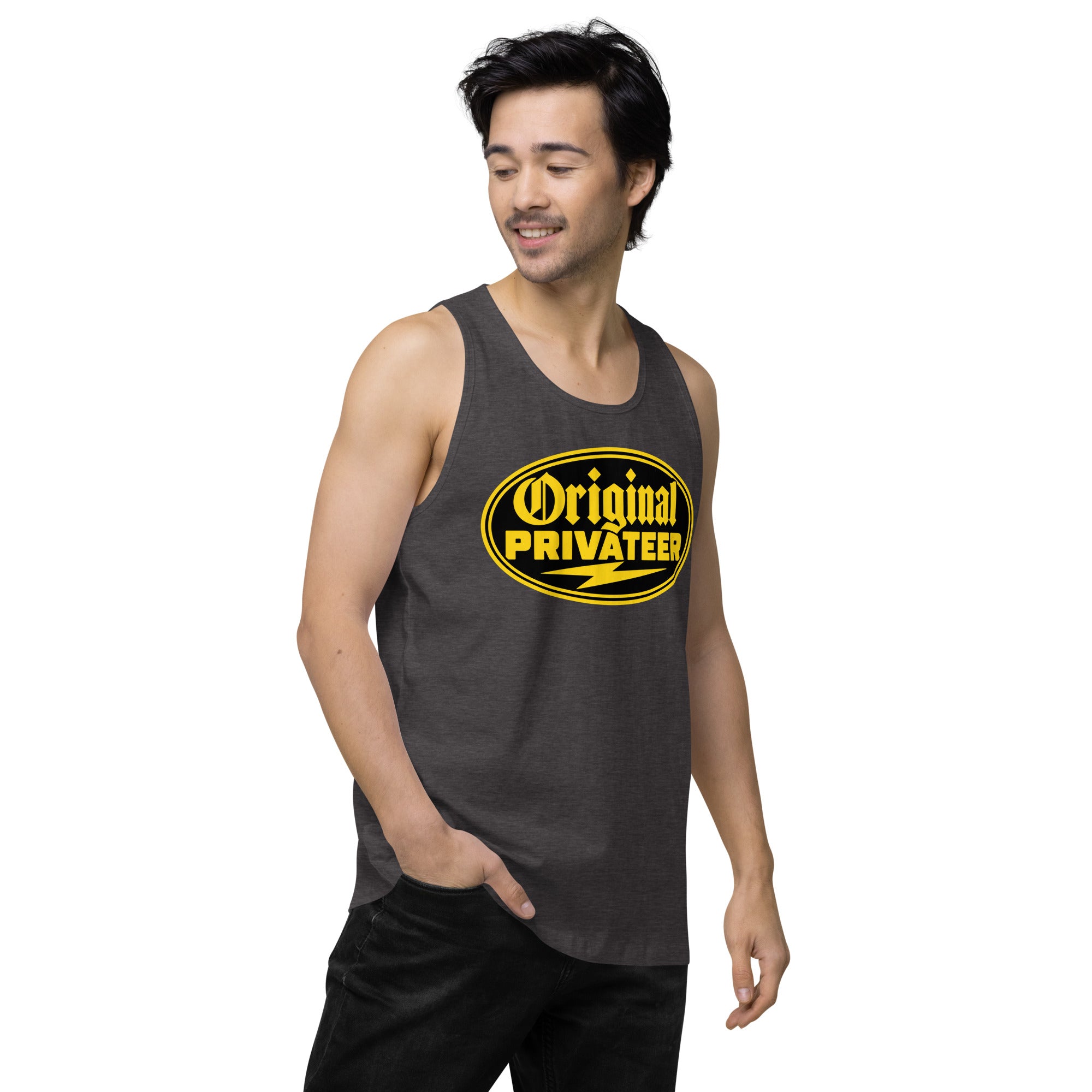 Men's Black & Gold Motorcycle Tank Top | Original Privateer