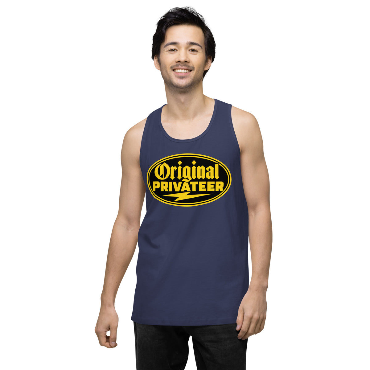 Men's Black & Gold Motorcycle Tank Top | Original Privateer