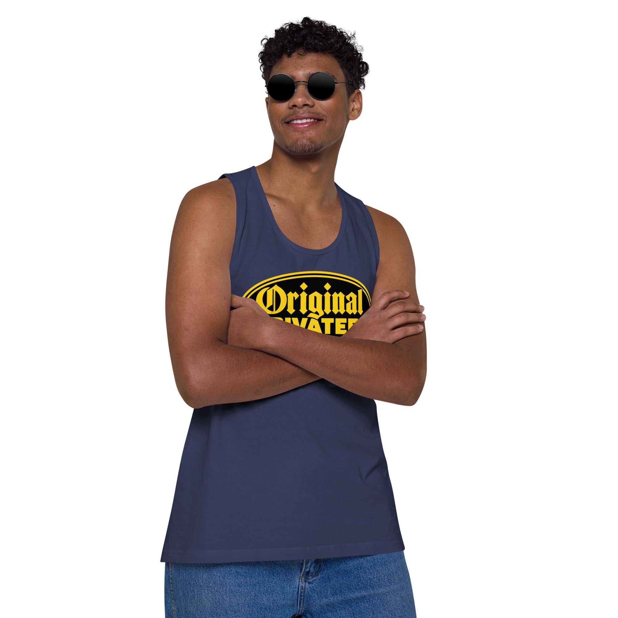 Men's Black & Gold Motorcycle Tank Top | Original Privateer