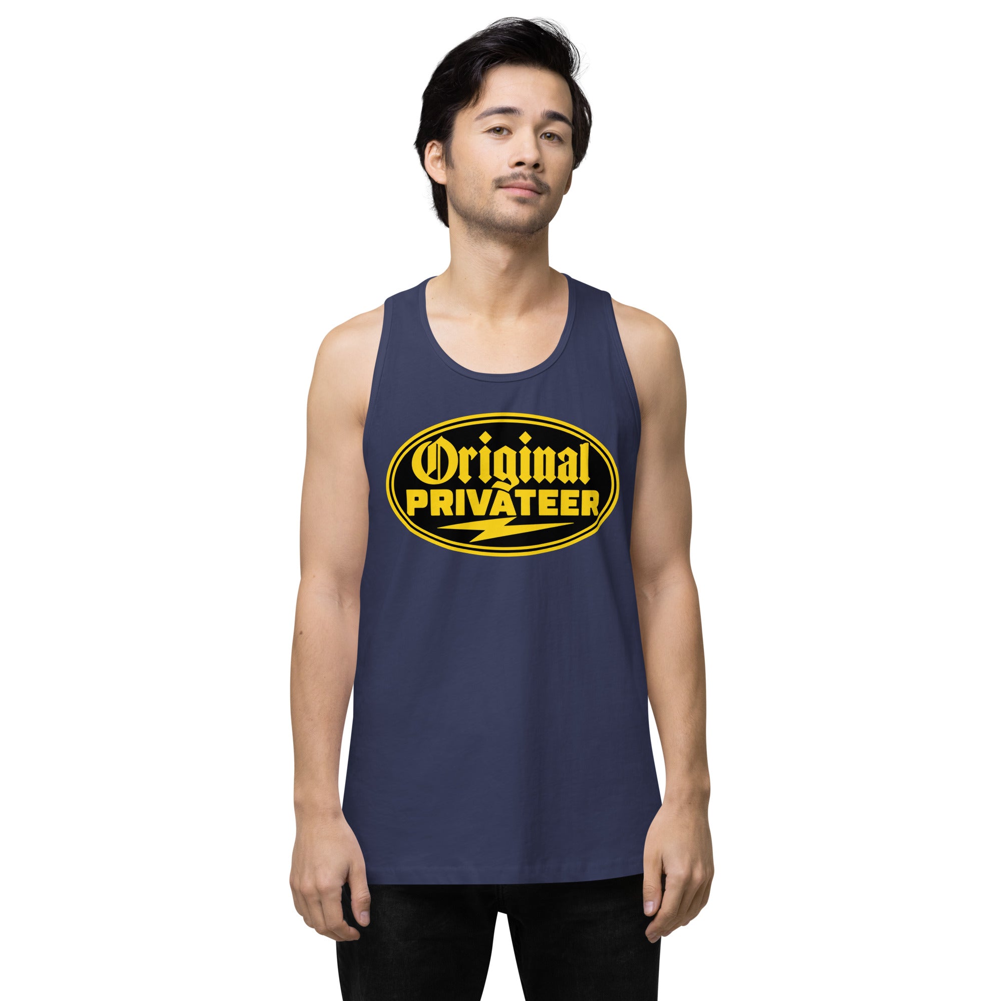 Men's Black & Gold Motorcycle Tank Top | Original Privateer