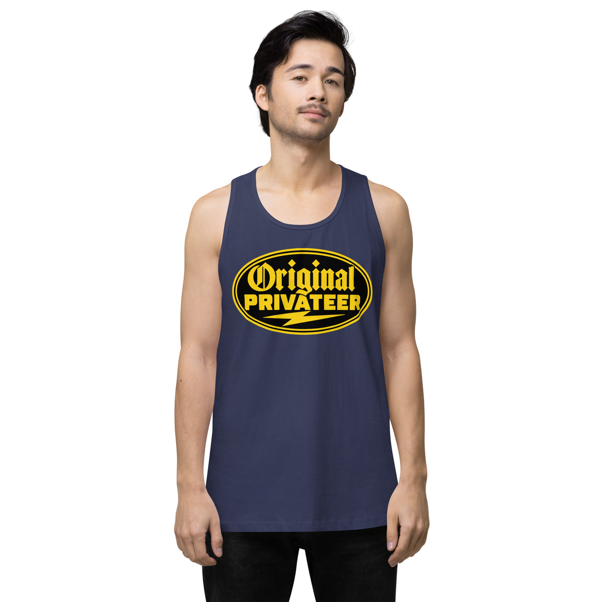 Men's Black & Gold Motorcycle Tank Top | Original Privateer