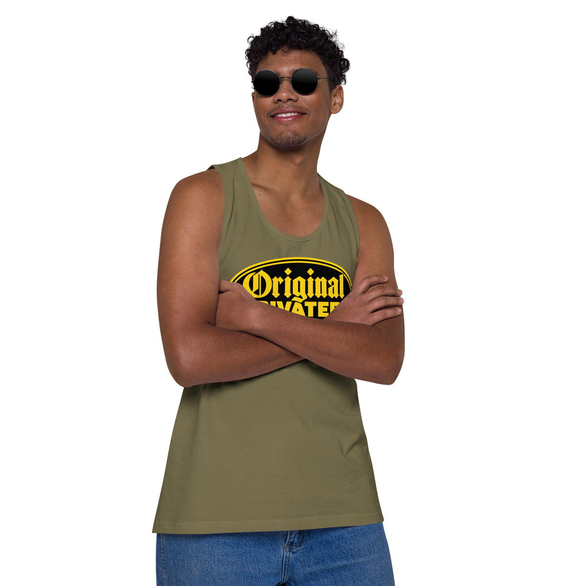 Men's Black & Gold Motorcycle Tank Top | Original Privateer