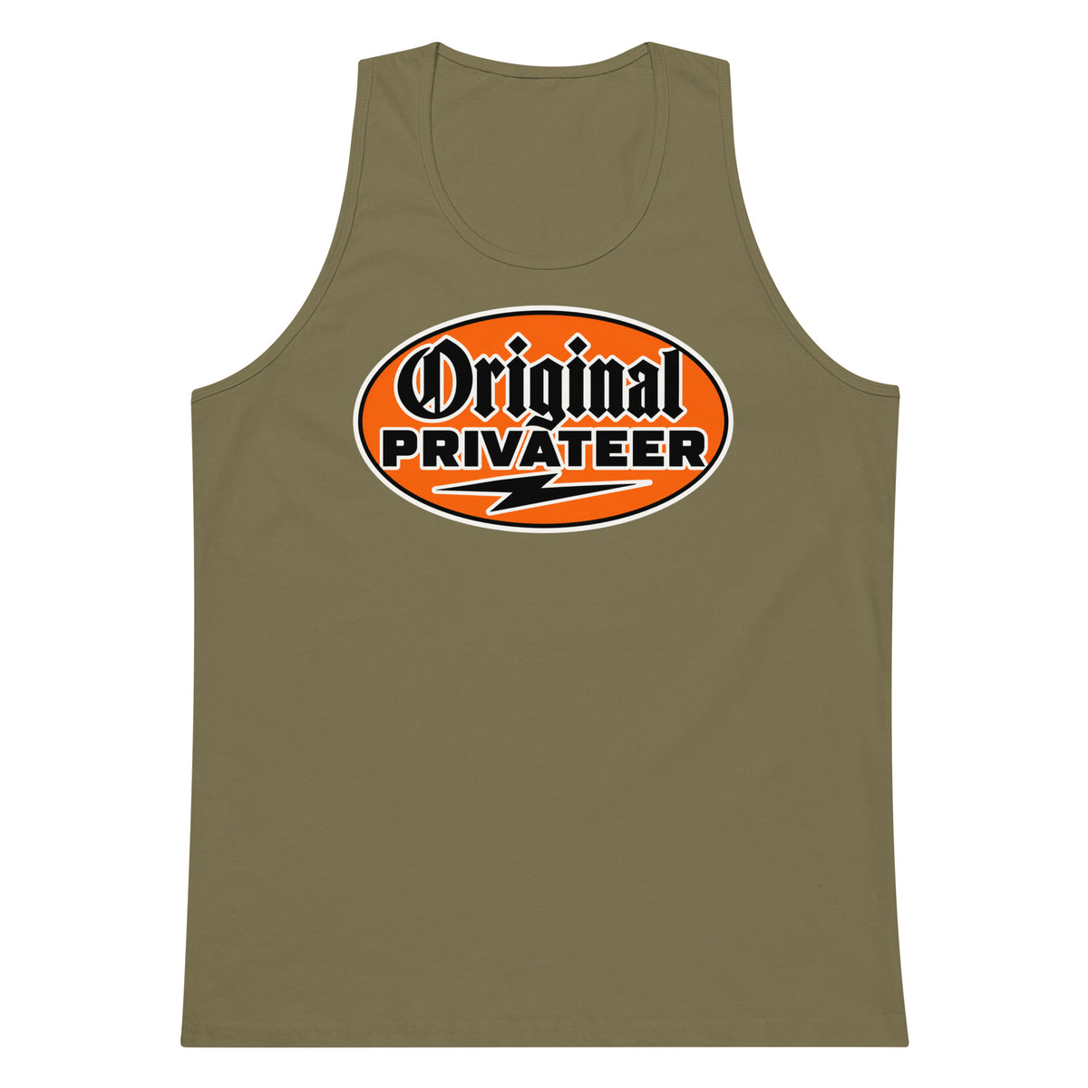 Men's Retro Orange Motorcycle Tank Top | Original Privateer