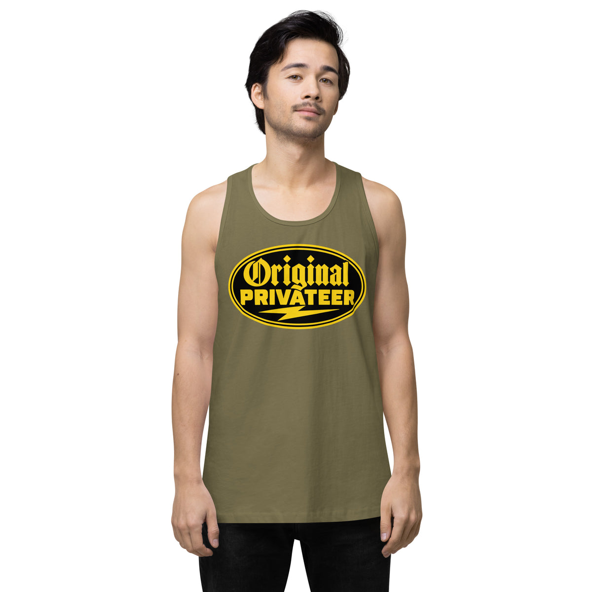 Men's Black & Gold Motorcycle Tank Top | Original Privateer