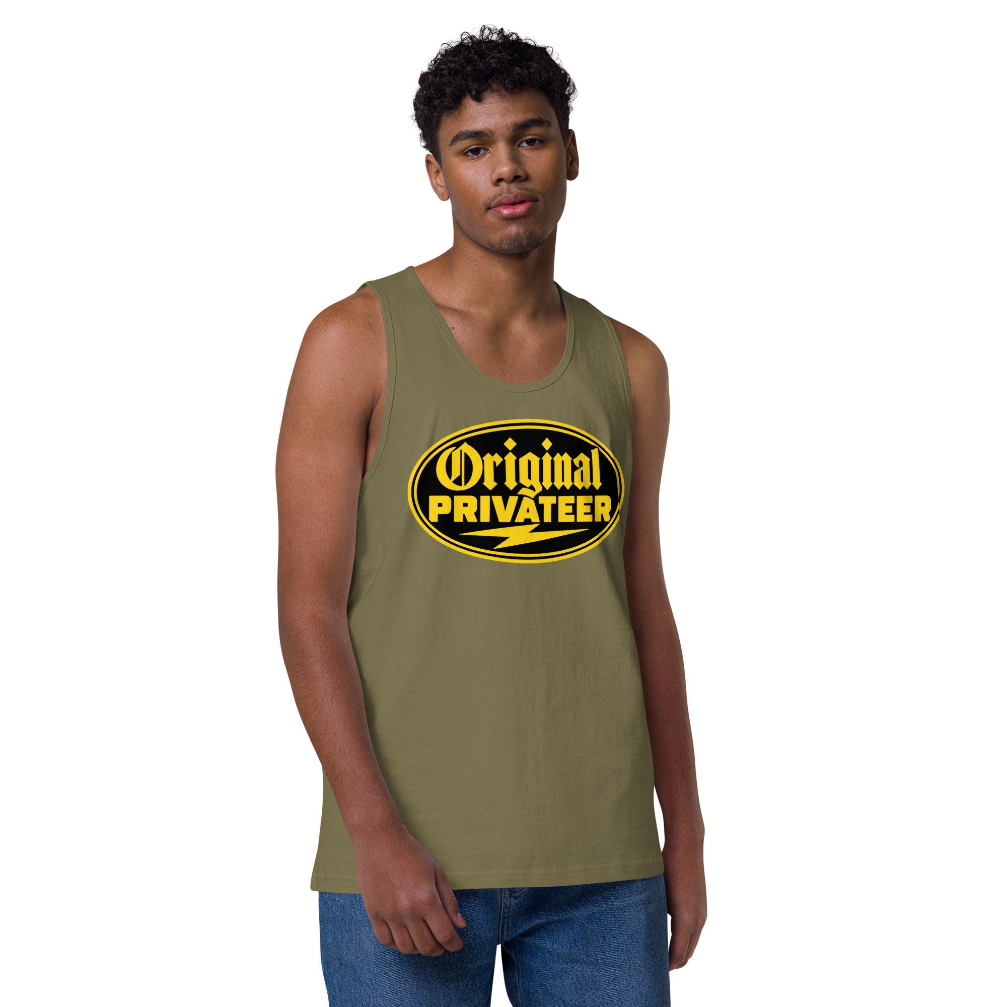 Men's Black & Gold Motorcycle Tank Top | Original Privateer