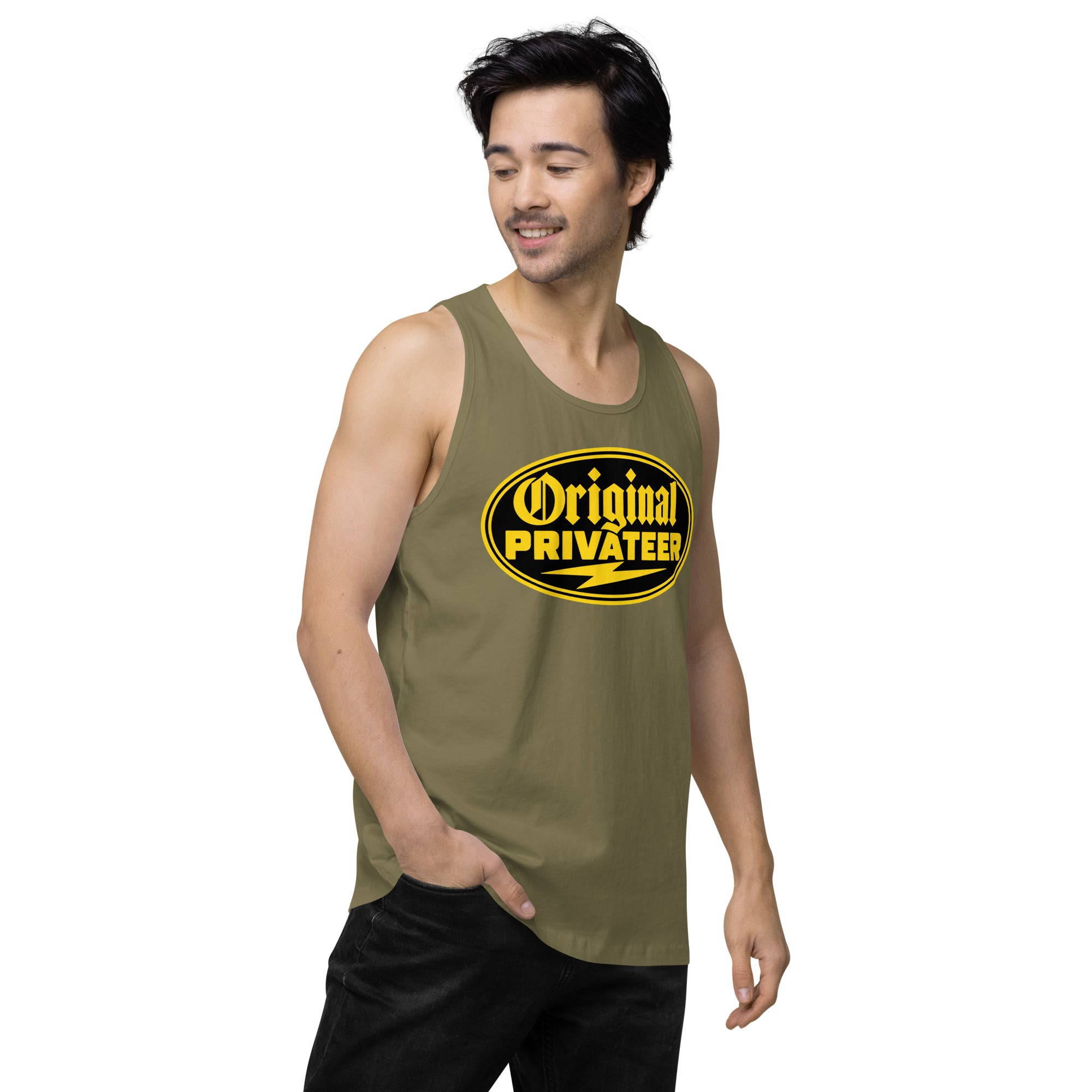 Men's Black & Gold Motorcycle Tank Top | Original Privateer