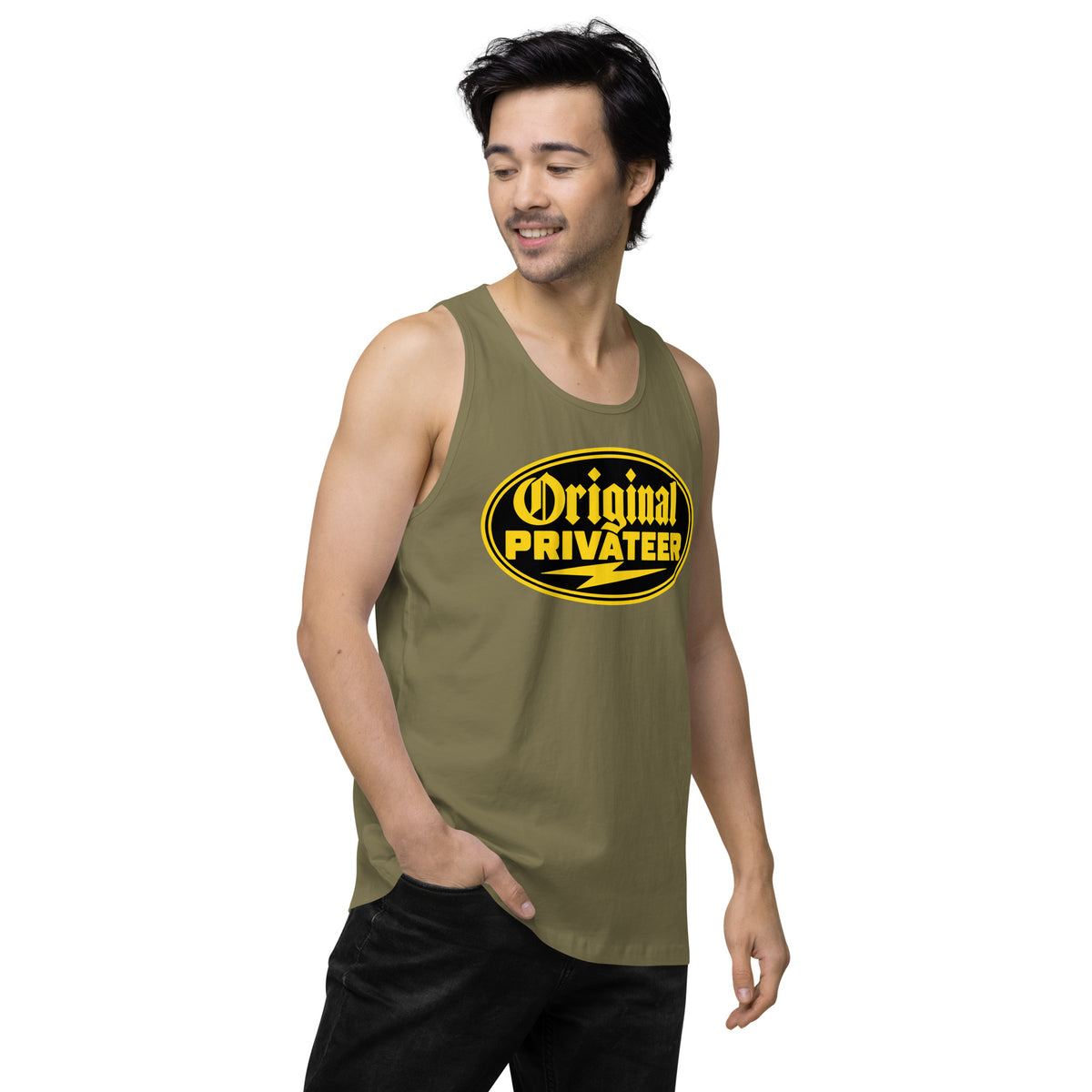 Men's Black & Gold Motorcycle Tank Top | Original Privateer