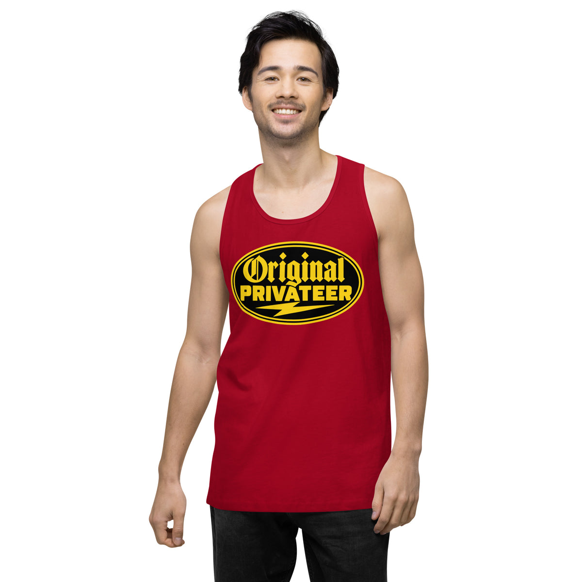 Men's Black & Gold Motorcycle Tank Top | Original Privateer