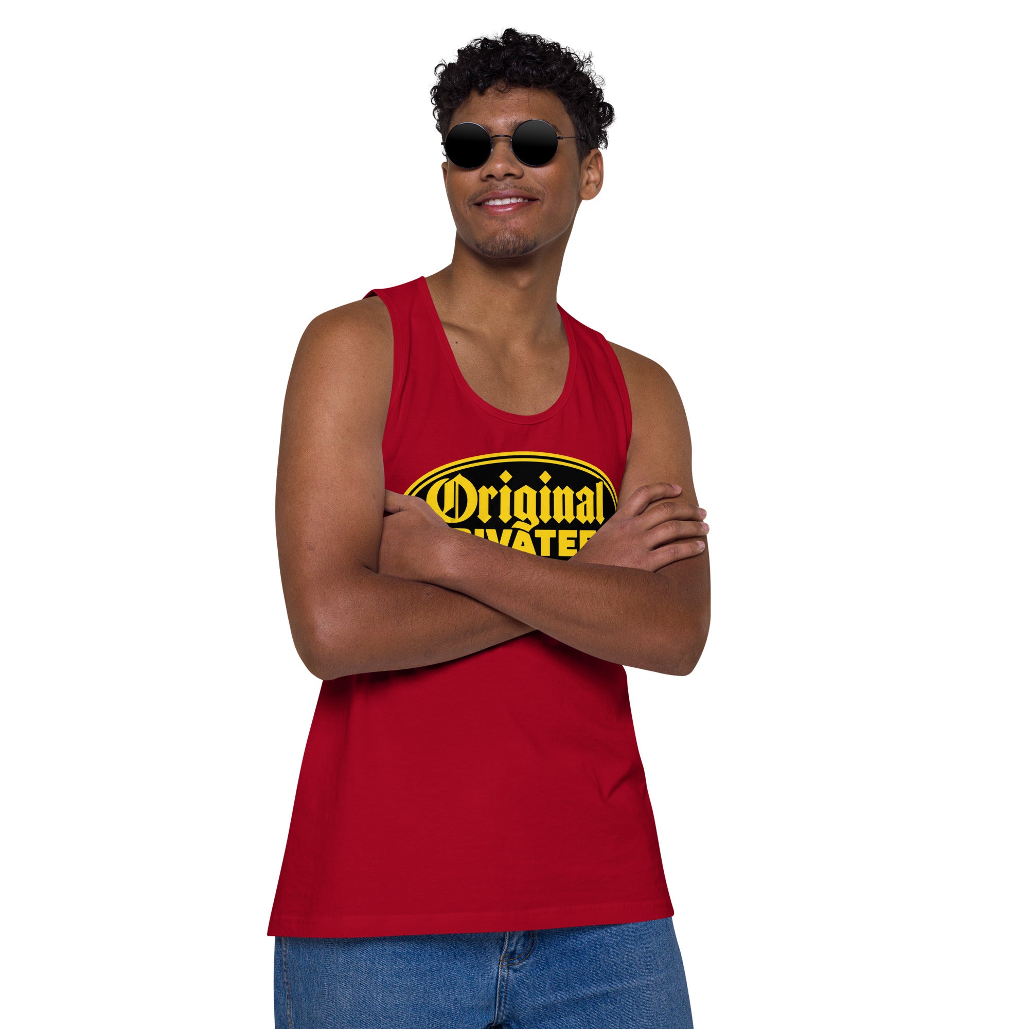 Men's Black & Gold Motorcycle Tank Top | Original Privateer