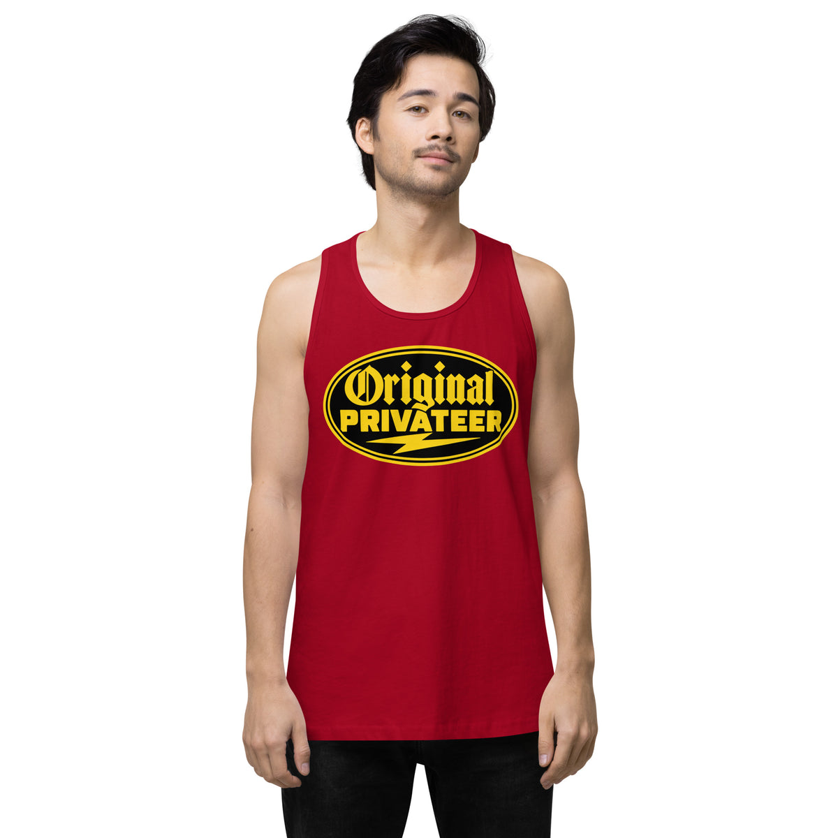 Men's Black & Gold Motorcycle Tank Top | Original Privateer