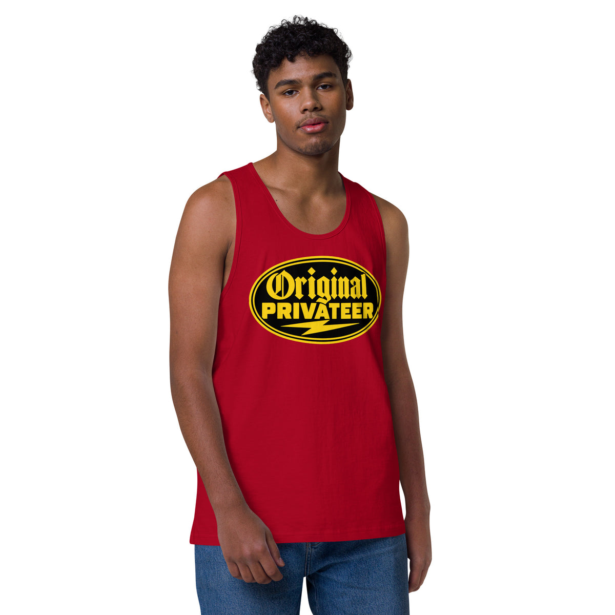 Men's Black & Gold Motorcycle Tank Top | Original Privateer