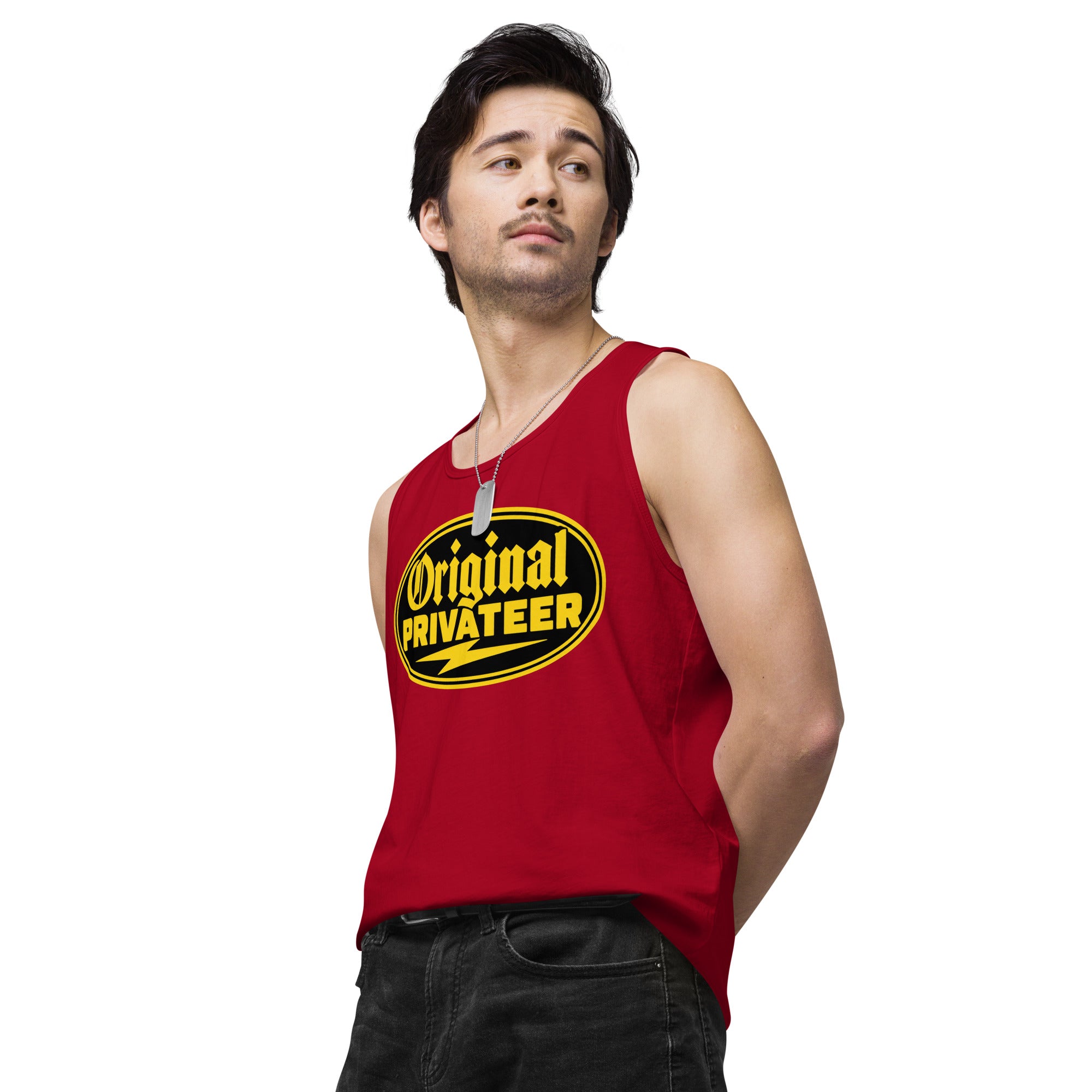 Men's Black & Gold Motorcycle Tank Top | Original Privateer