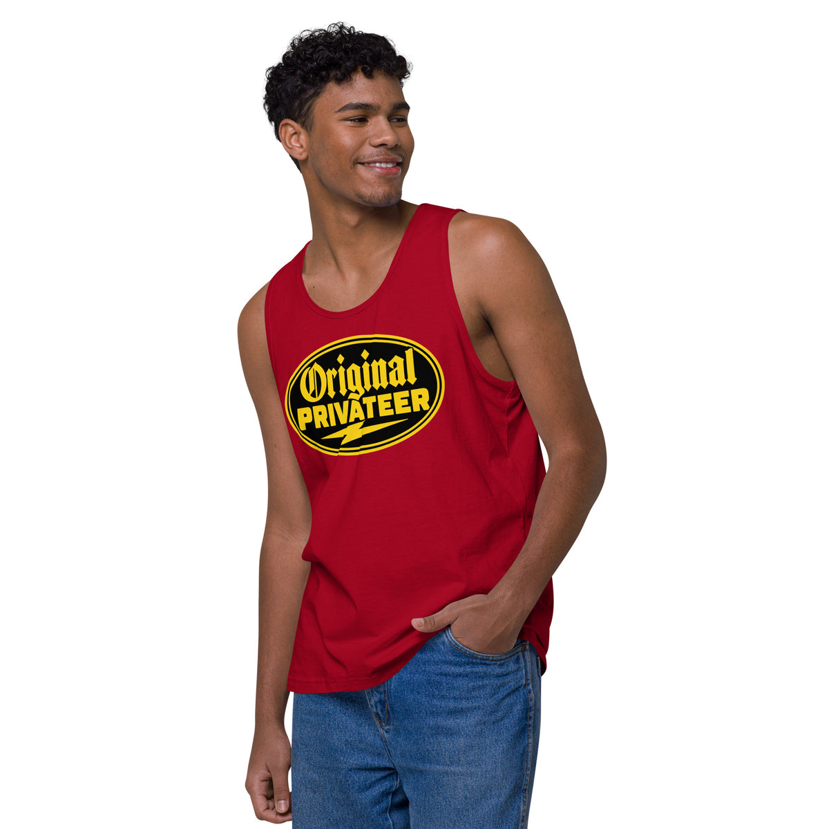 Men's Black & Gold Motorcycle Tank Top | Original Privateer