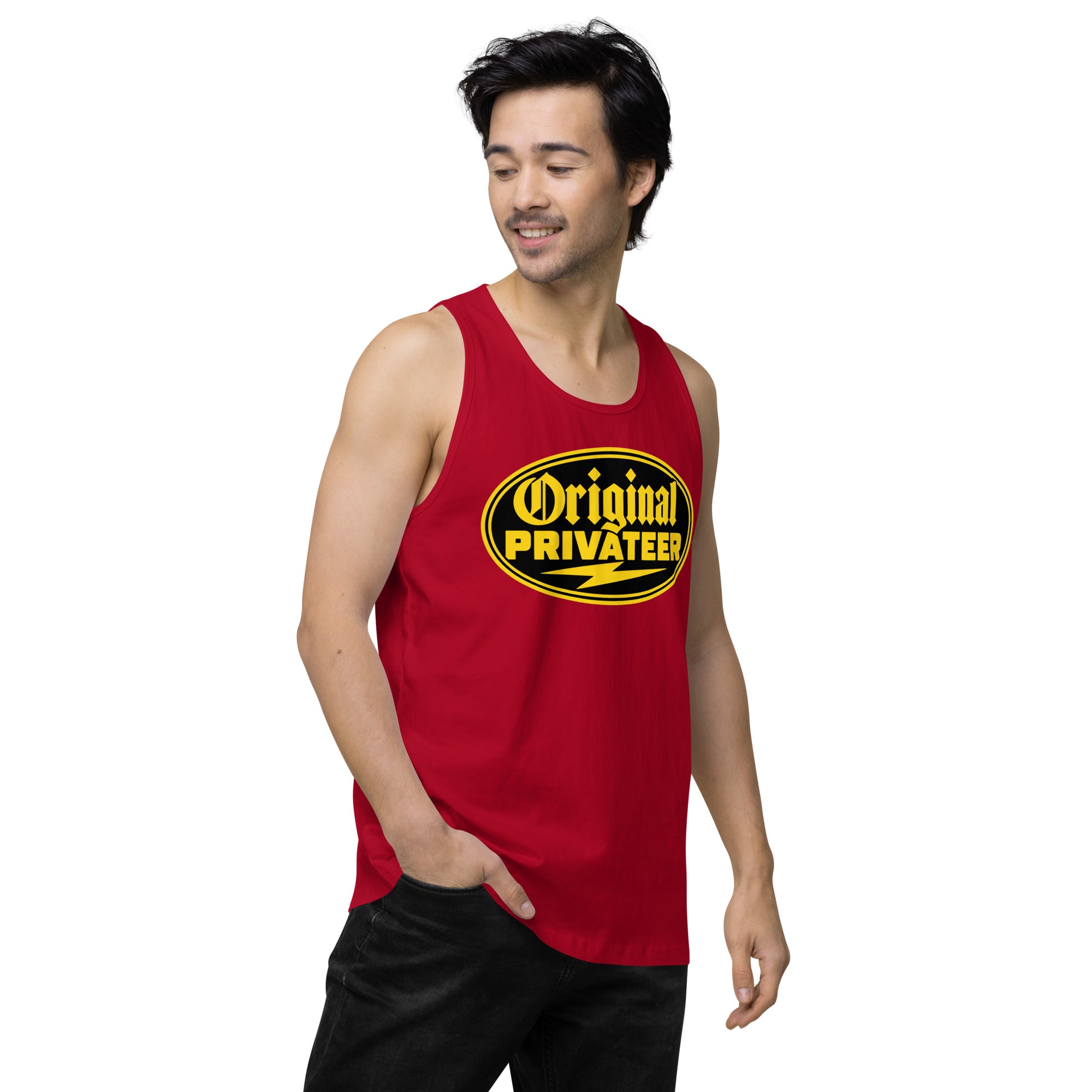 Men's Black & Gold Motorcycle Tank Top | Original Privateer