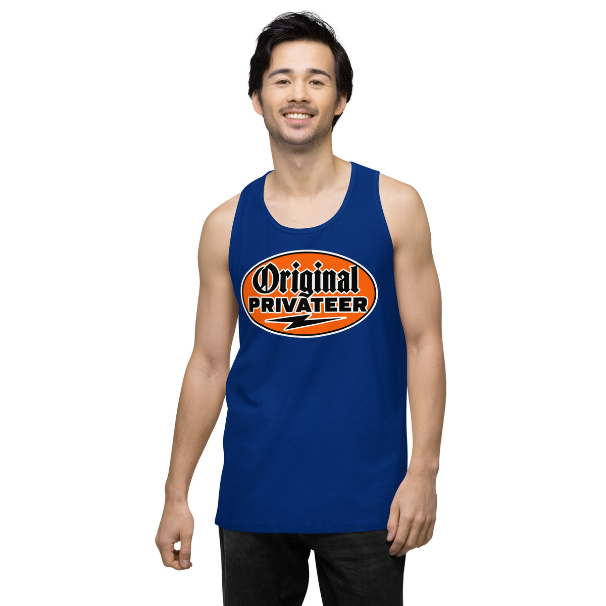 Men's Retro Orange Motorcycle Tank Top | Original Privateer